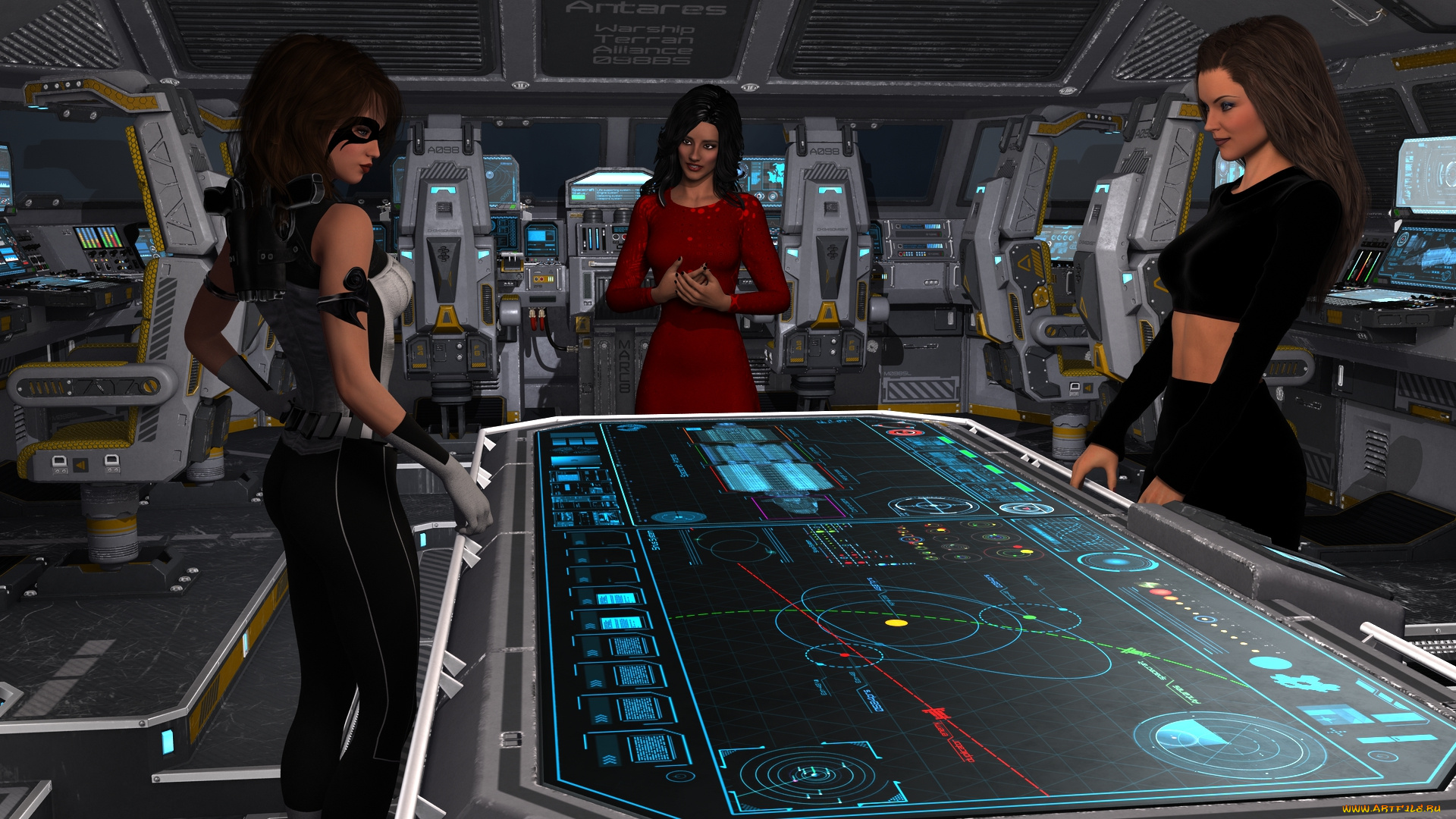 3д, графика, фантазия, , fantasy, фон, взгляд, девушки