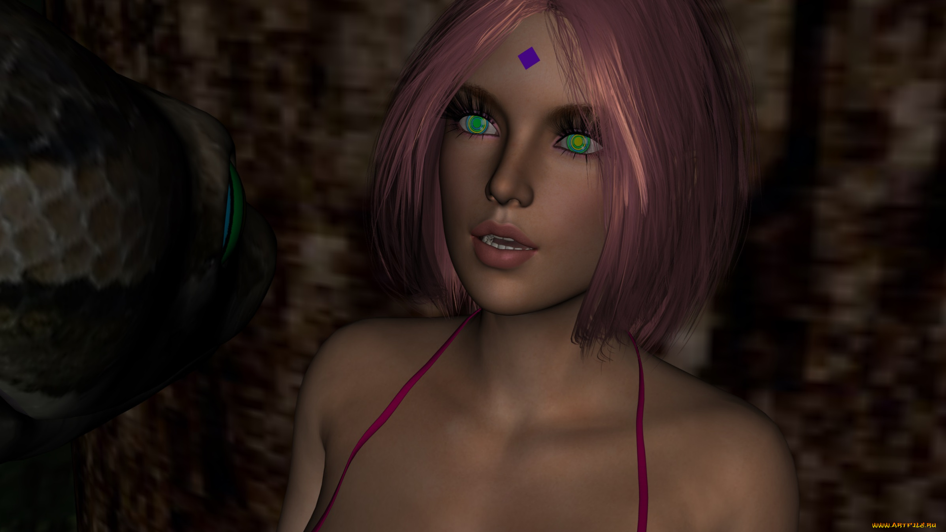 3д, графика, фантазия, , fantasy, фон, взгляд, девушка