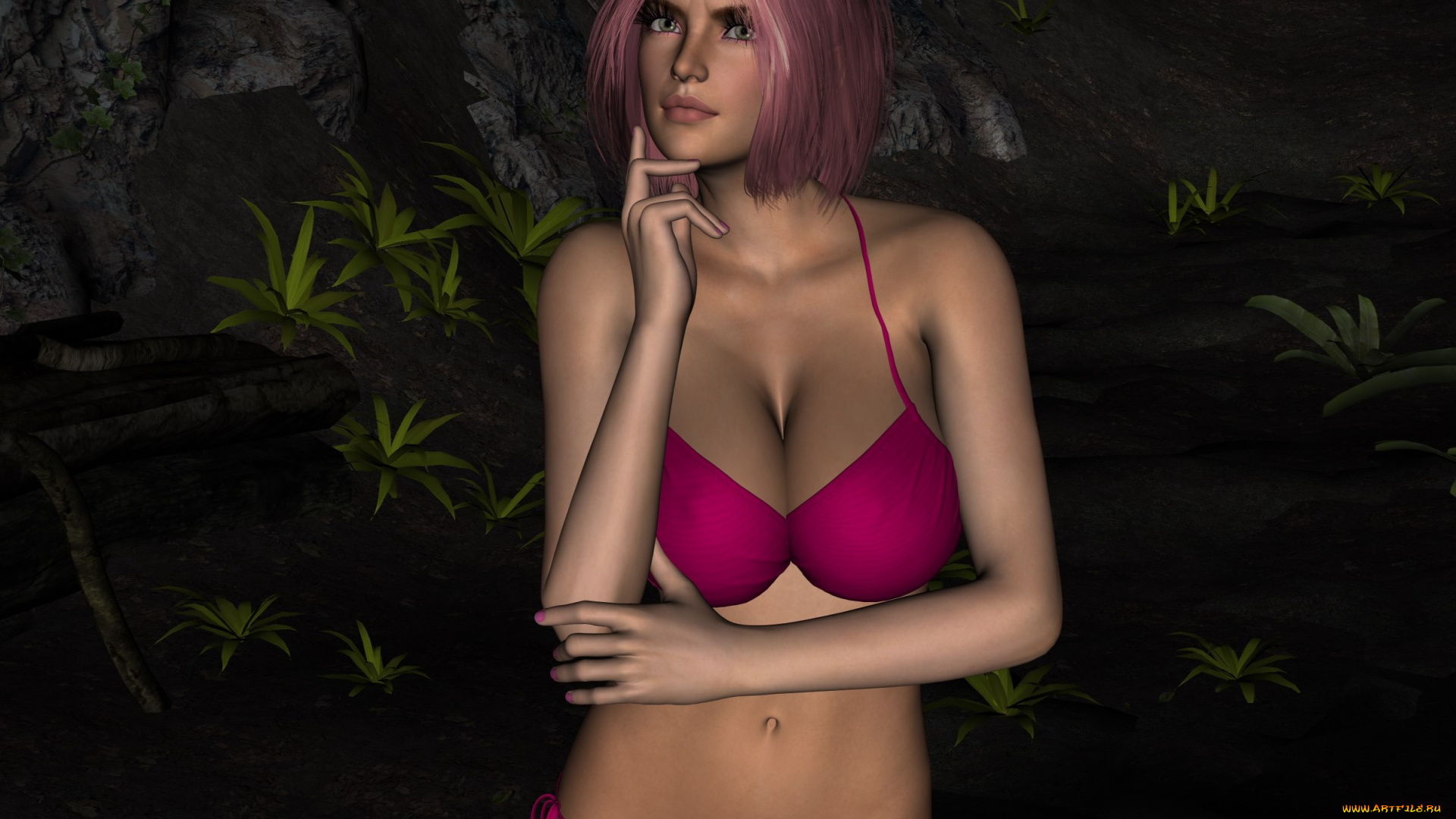 3д, графика, фантазия, , fantasy, фон, взгляд, девушка