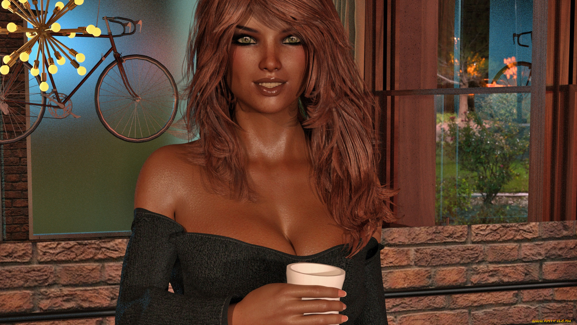 3д, графика, люди, , people, фон, взгляд, девушка