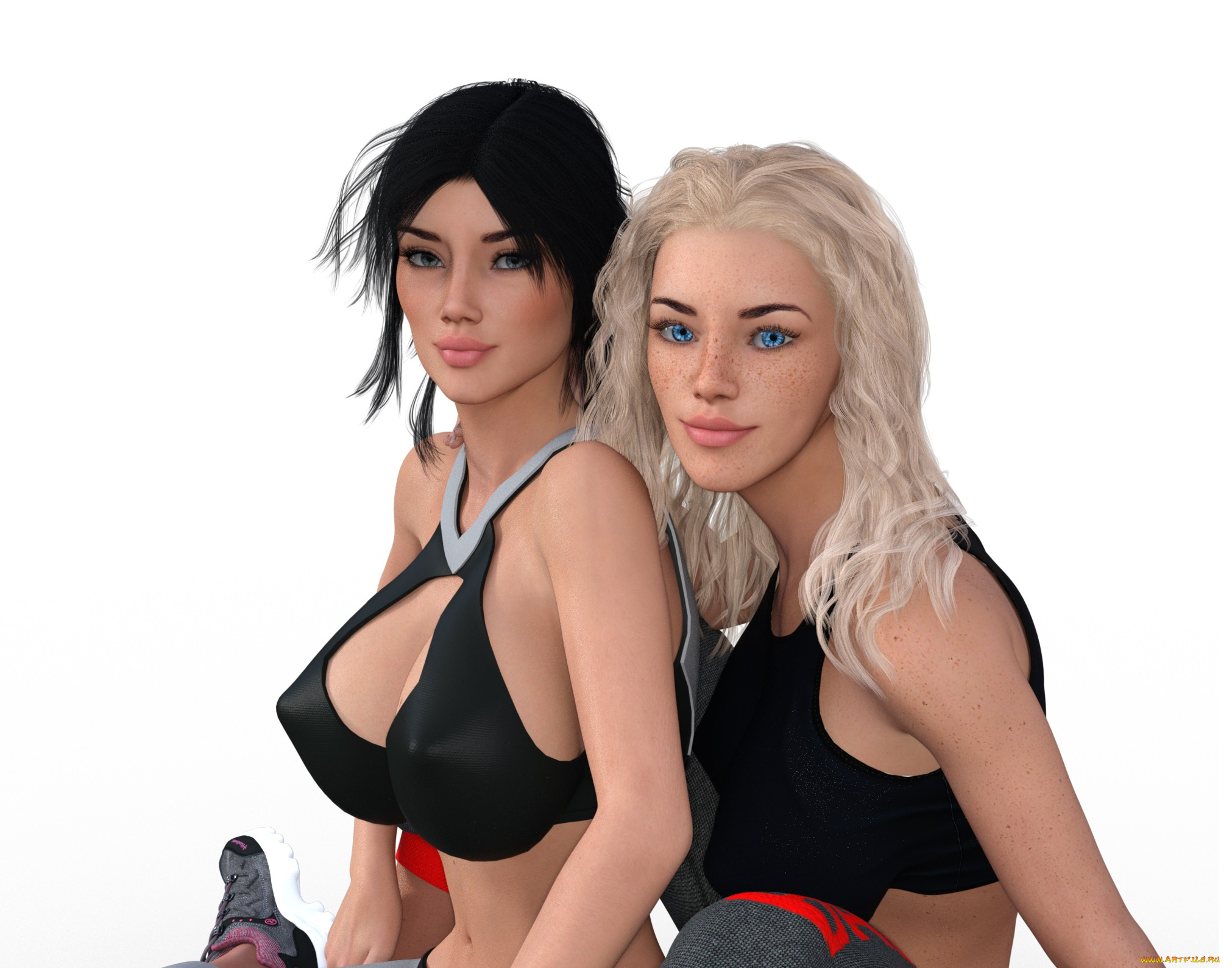 3д, графика, люди, , people, фон, взгляд, девушки