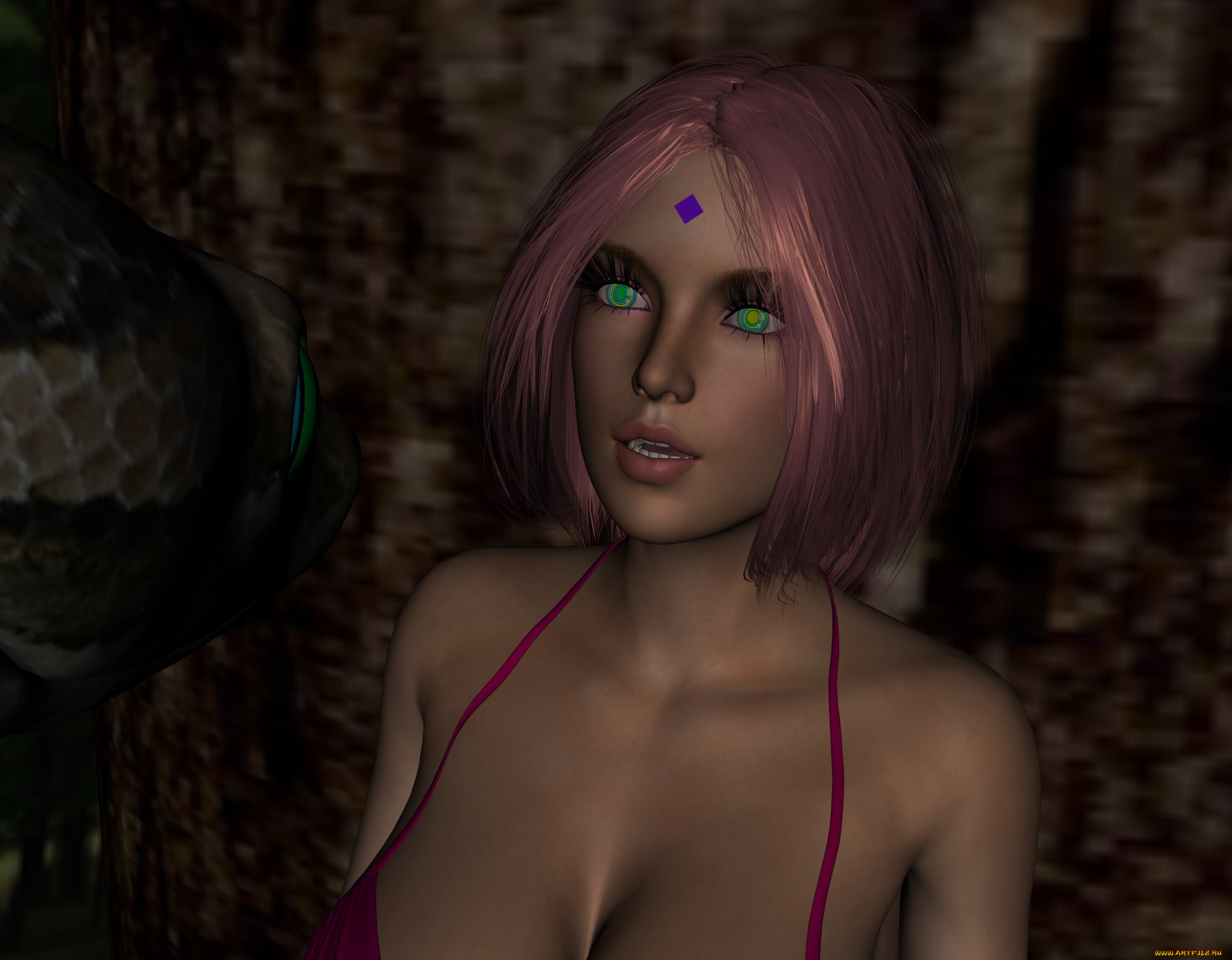 3д, графика, фантазия, , fantasy, фон, взгляд, девушка