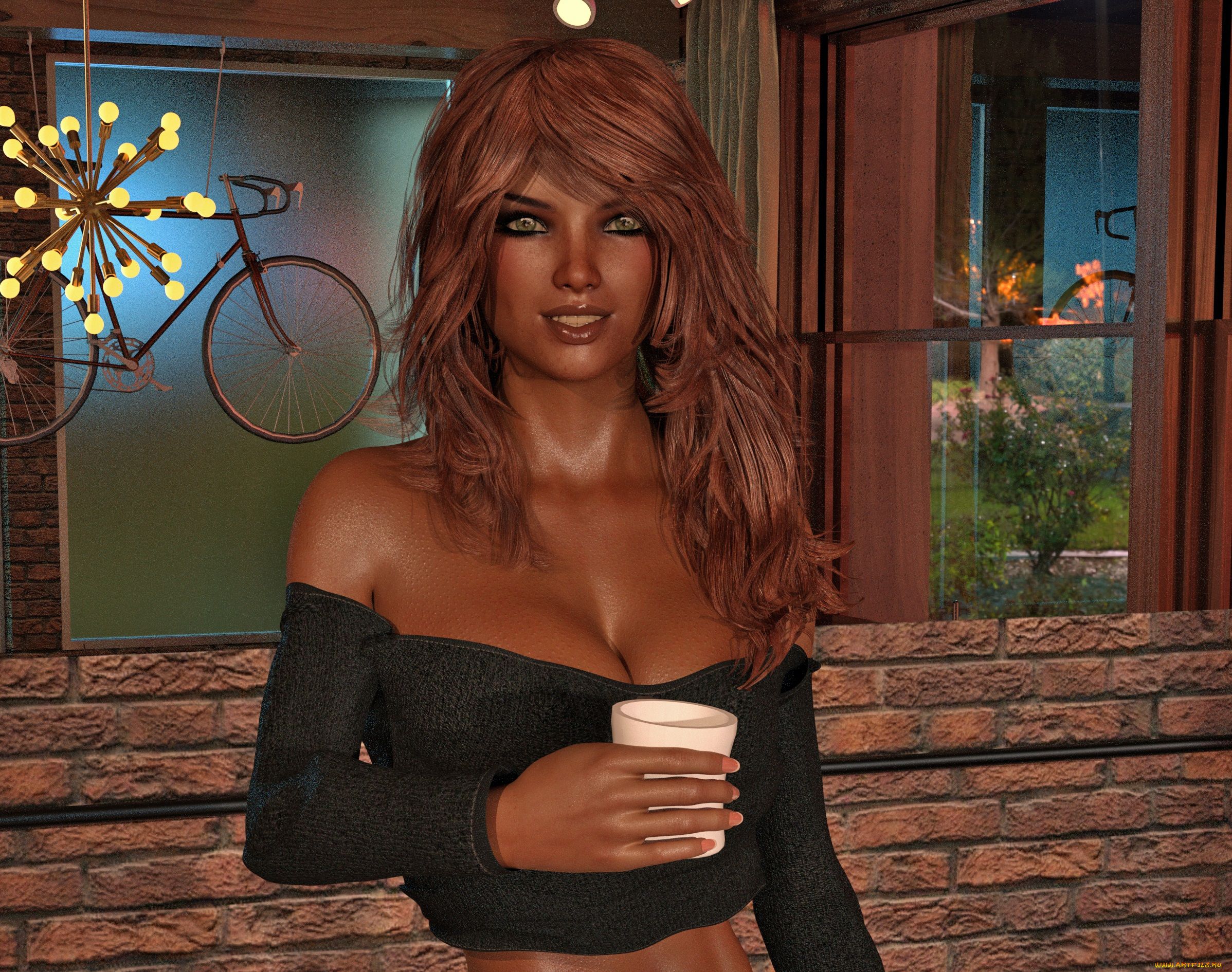 3д, графика, люди, , people, фон, взгляд, девушка