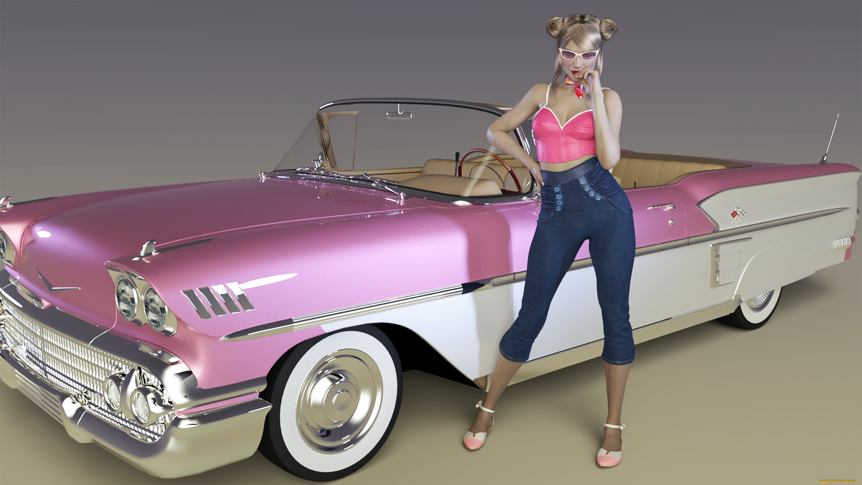 3д, графика, люди-авто, мото, , people-, car, , , moto, взгляд, девушка, фон