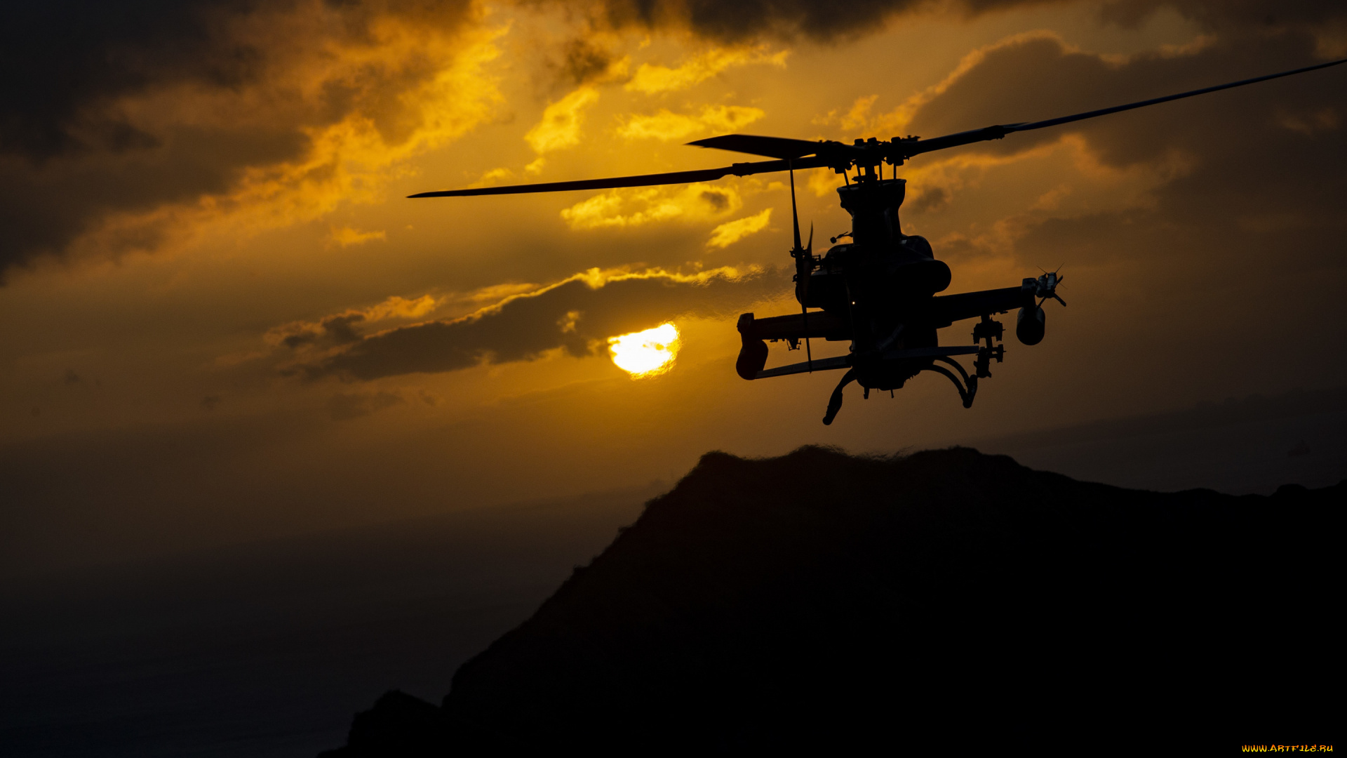 ah-1z, viper, авиация, авиационный, пейзаж, креатив, bell, ah-1z, viper, американский, ударный, вертолет, вечер, закат, военный, ввс, сша