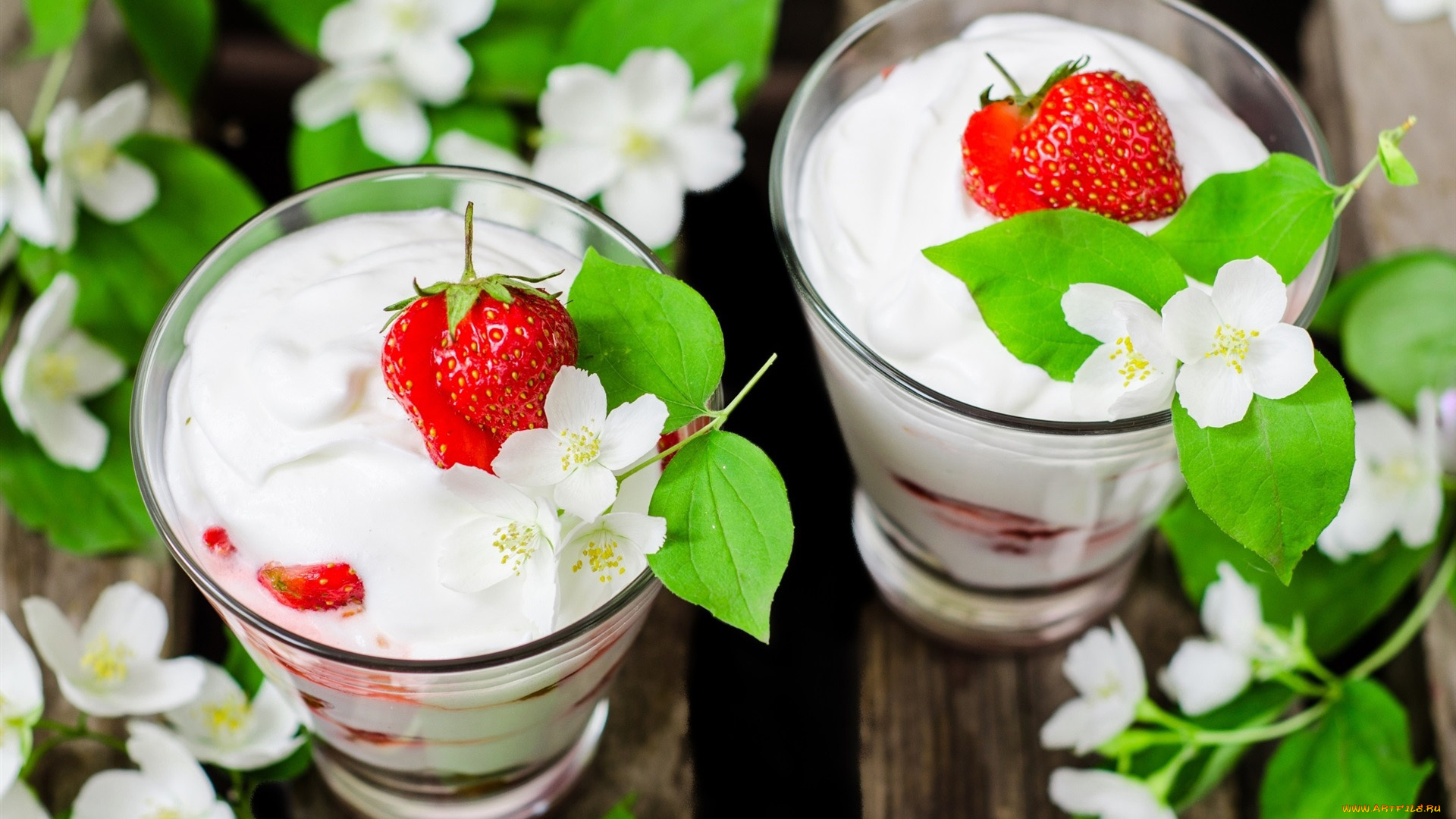 еда, мороженое, , десерты, жасмин, йогурт, клубника, десерт