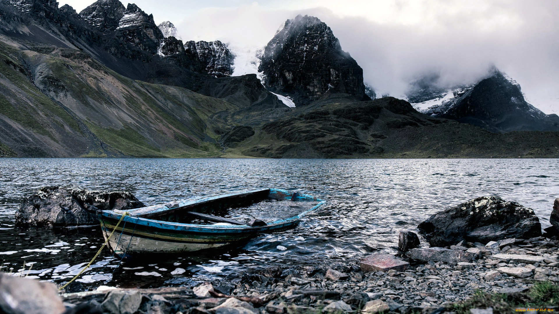 корабли, лодки, , шлюпки, горы, лодка, море