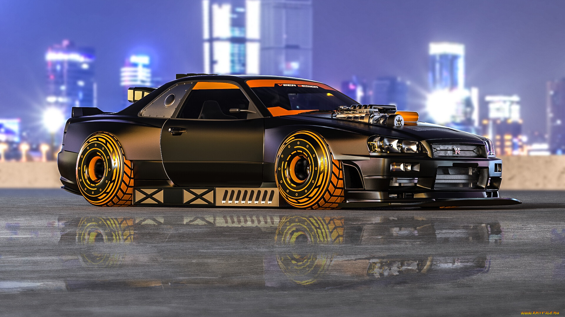 nissan, skyline, gt-r, r34, автомобили, 3д, nissan, skyline, gtr, r34, godzilla, годзилла, japan, японская, legend, легенда