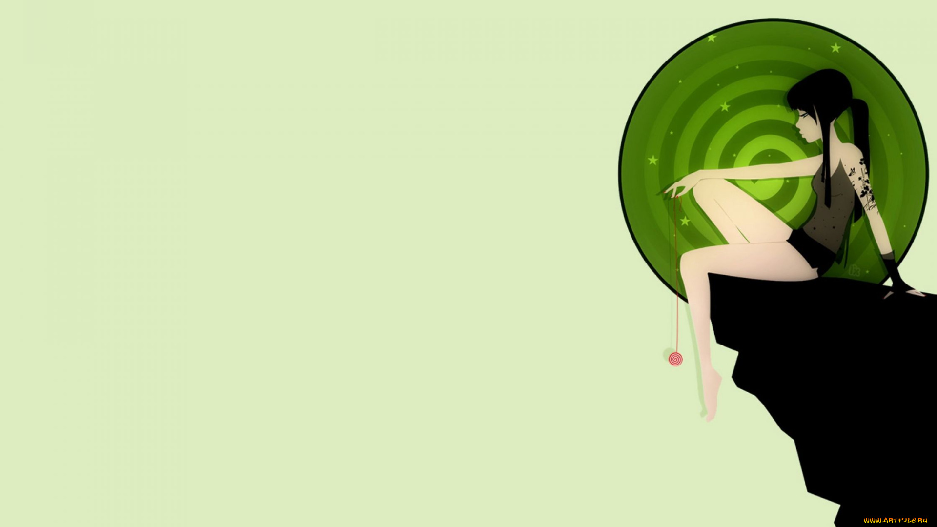 векторная, графика, девушки, , girls, девушка, обрыв, йо-йо