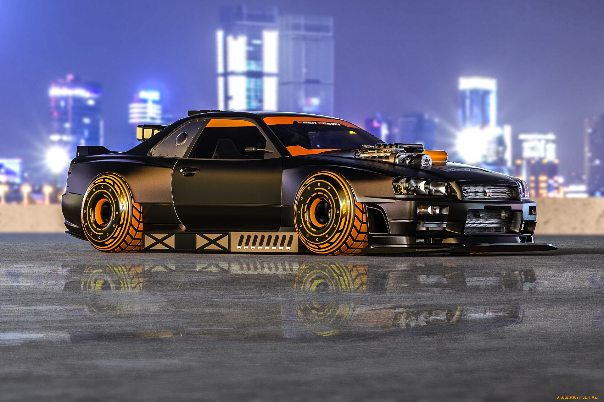 nissan, skyline, gt-r, r34, автомобили, 3д, nissan, skyline, gtr, r34, godzilla, годзилла, japan, японская, legend, легенда