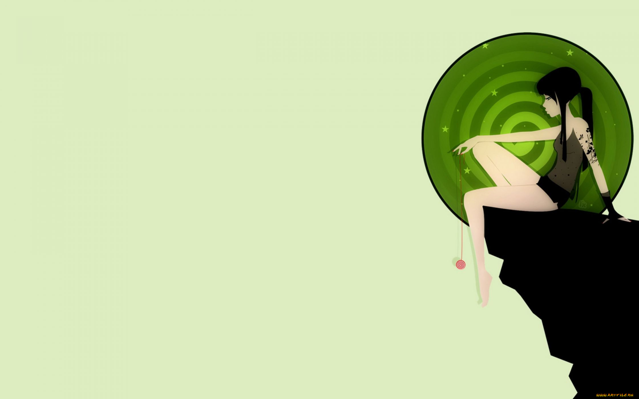 векторная, графика, девушки, , girls, девушка, обрыв, йо-йо