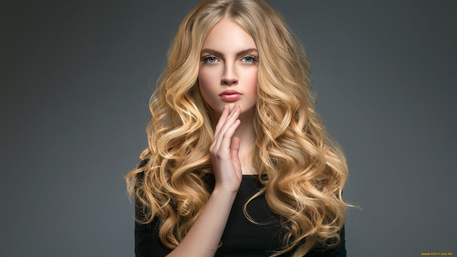 девушки, -, лица, , портреты, блондинка, локоны