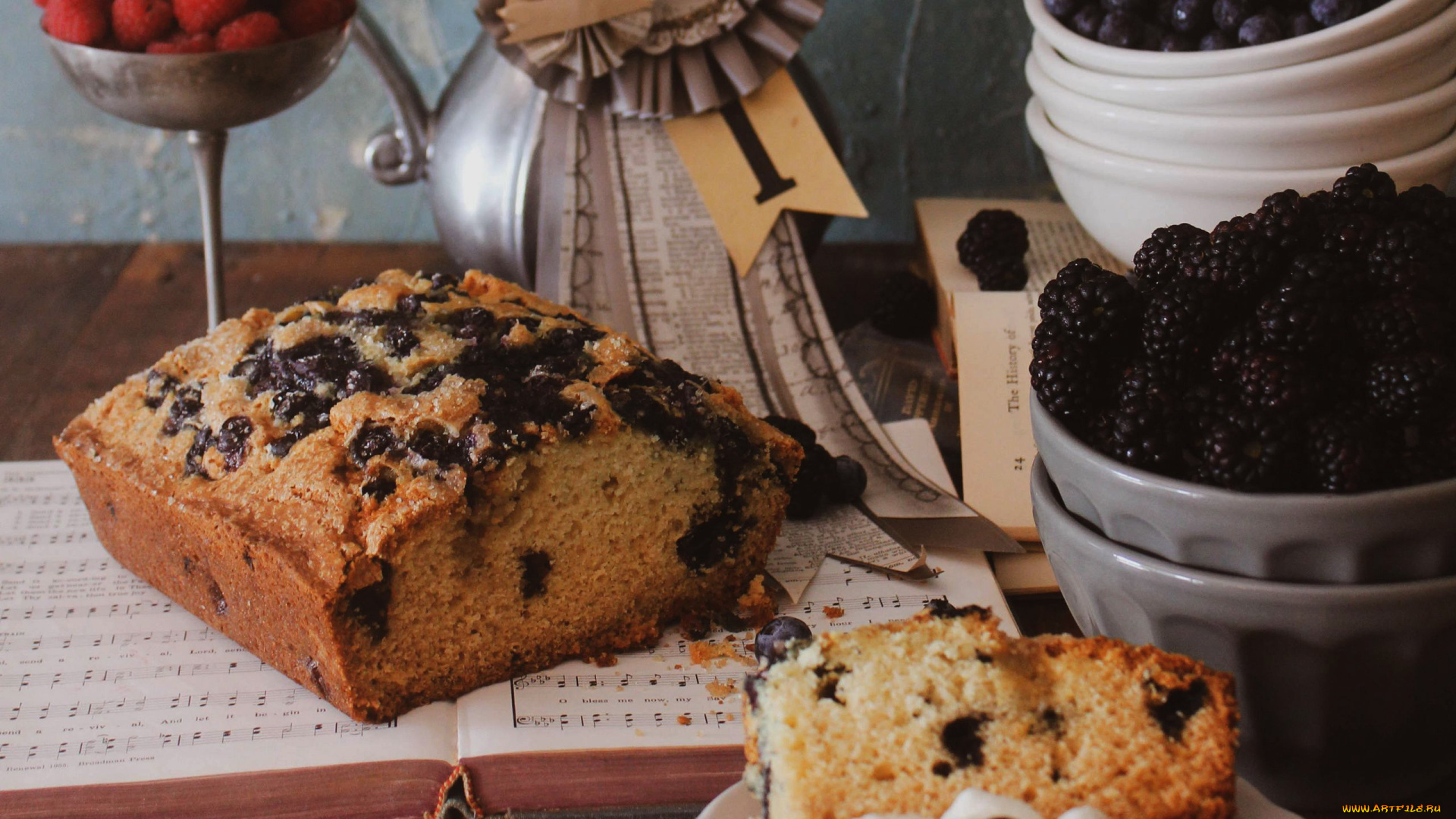 еда, пироги, ежевика, пирог