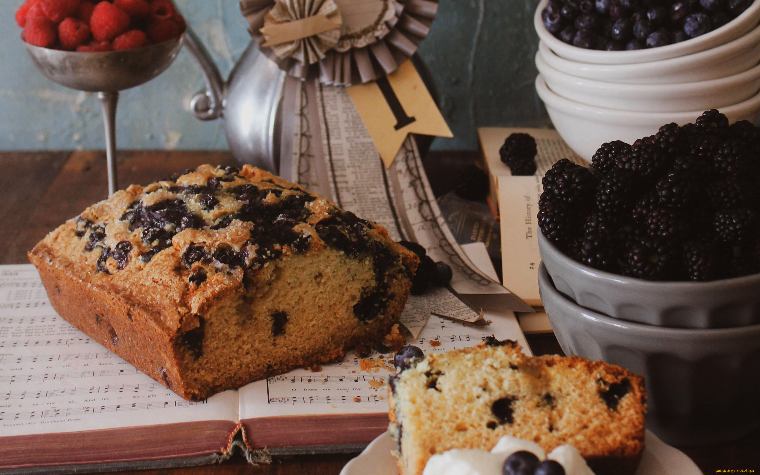 еда, пироги, ежевика, пирог