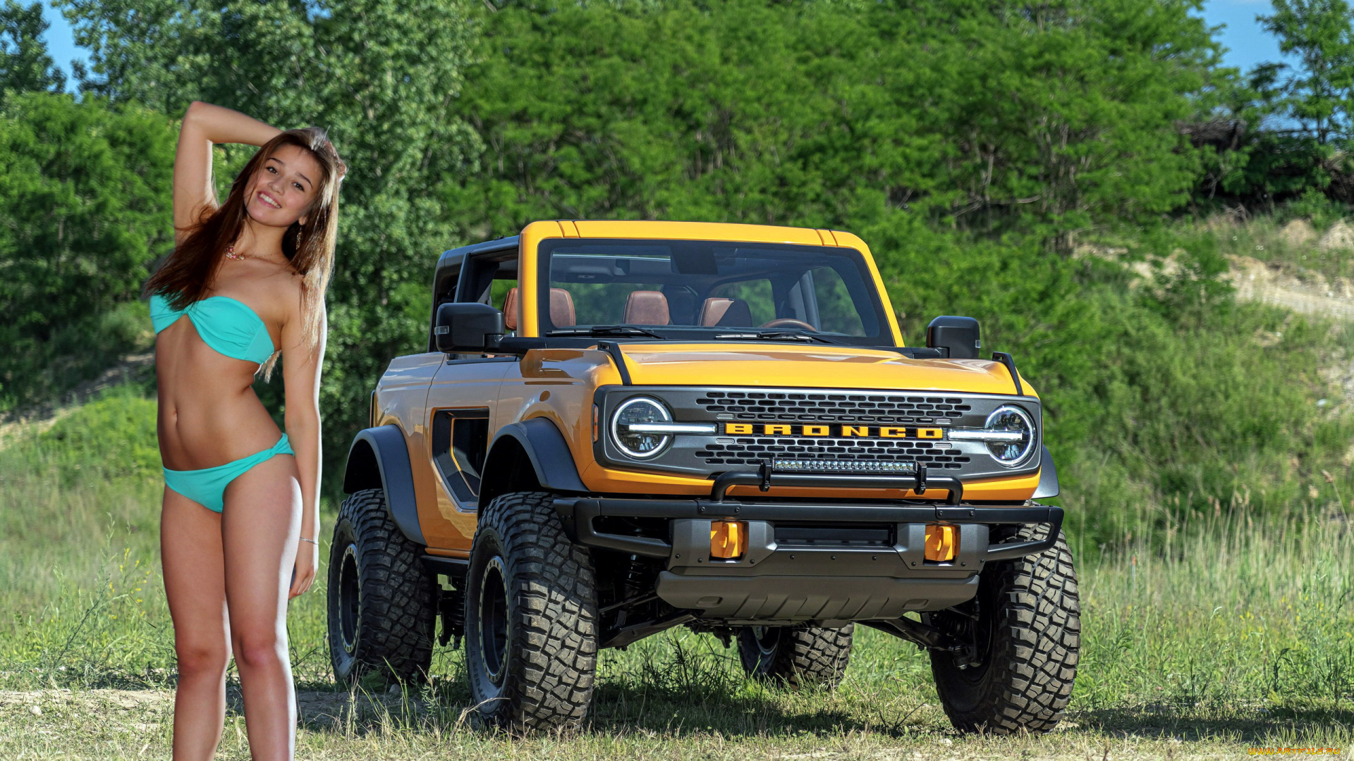 автомобили, -авто, с, девушками, ford, bronco