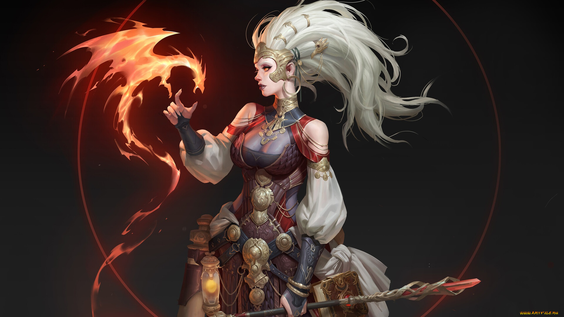 фэнтези, красавицы, и, чудовища, девушка