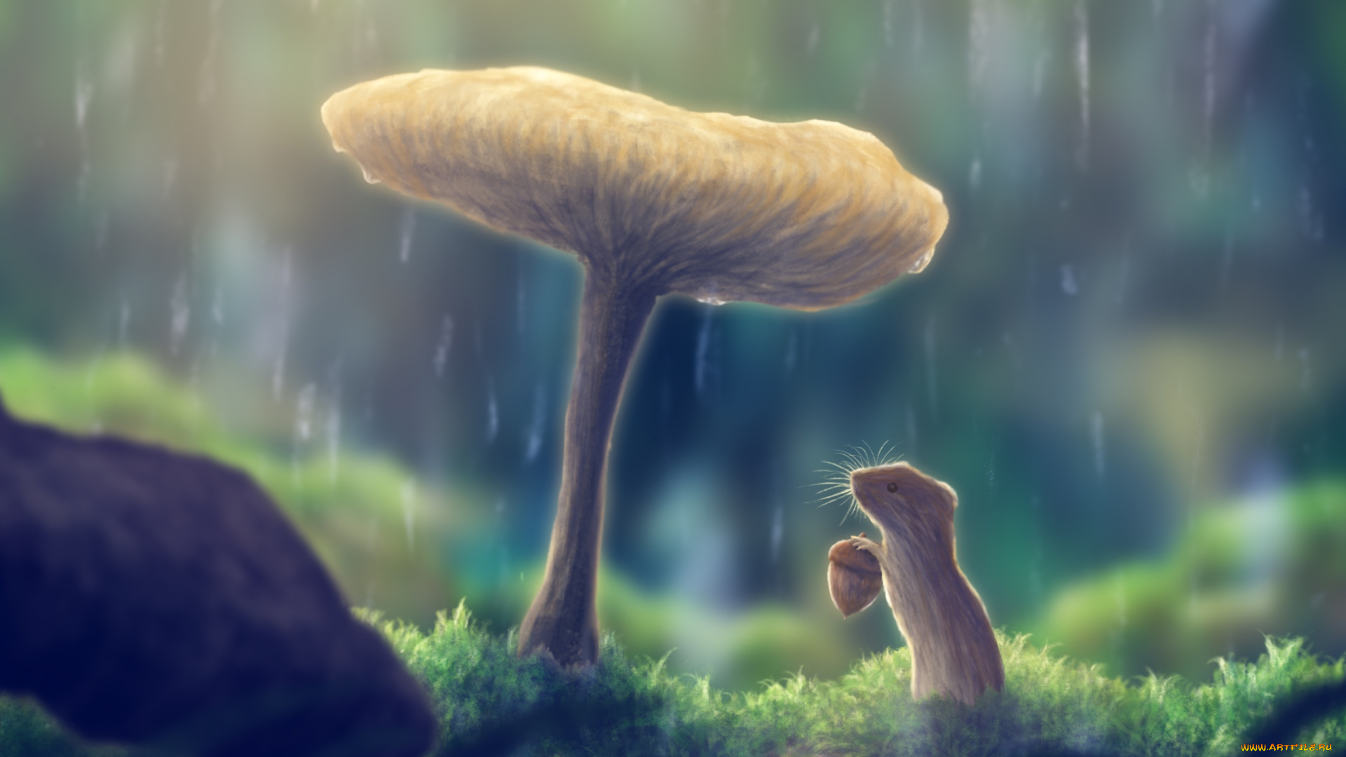 рисованное, животные, , мыши, , крысы, гриб, мышь