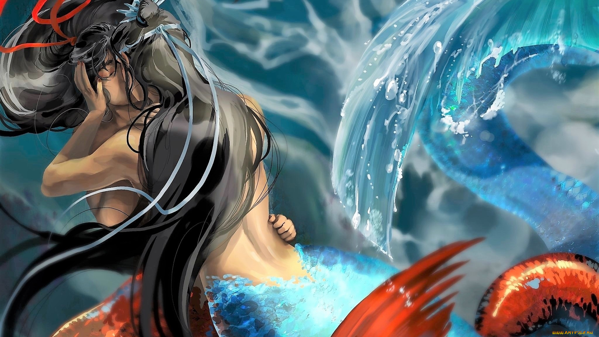 аниме, mo, dao, zu, shi, вэй, усянь, лань, ванцзи, русалки