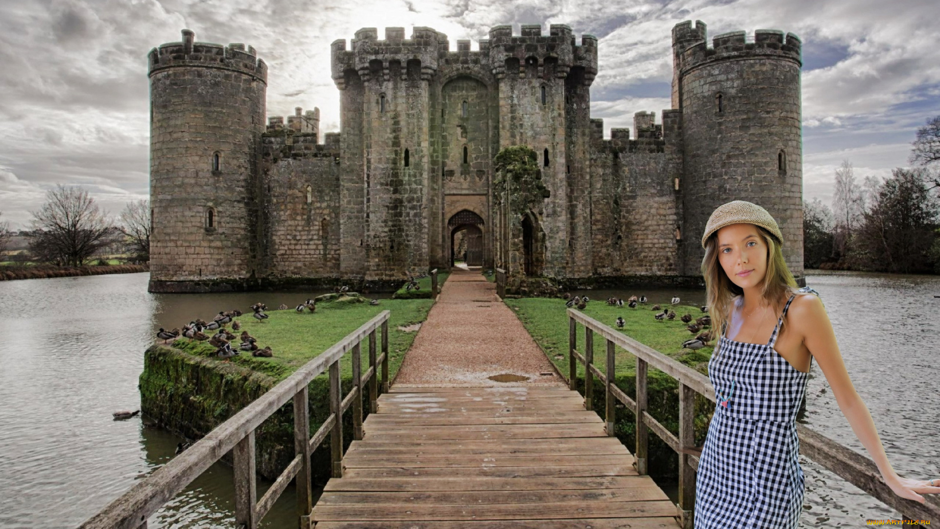 девушки, katya, clover, , катя, скаредина, замок, вода, платье