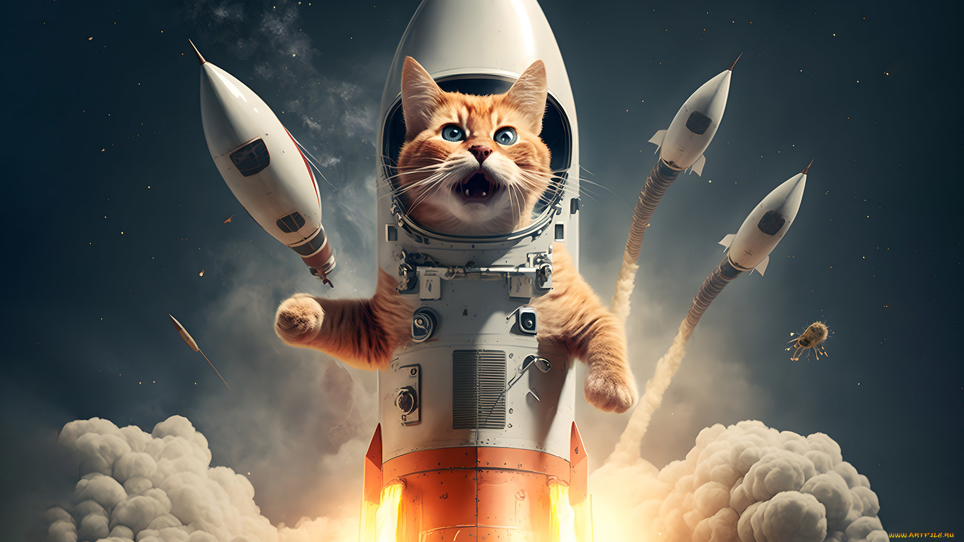фэнтези, существа, нейросети, графика, нейроарт, ai, art, нейронные, сети, рисунки, нейро, искусство, кот, космонавт