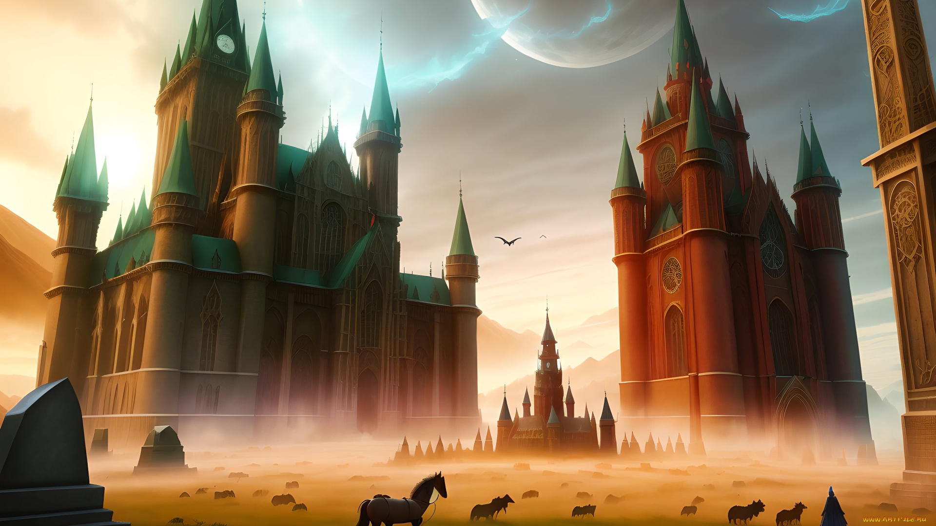 фэнтези, замки, нейросети, графика, нейроарт, ai, art, нейронные, сети, рисунки, нейро, искусство