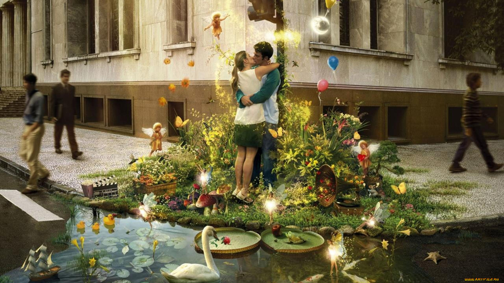 разное, компьютерный, дизайн, пара, любовь, улица