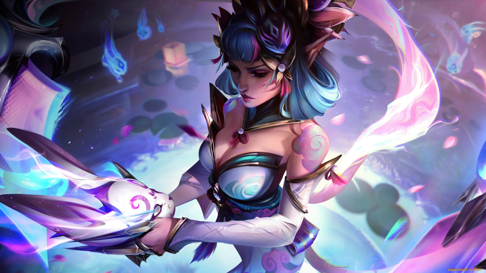 видео, игры, league, of, legends, девушка, маска, evelynn