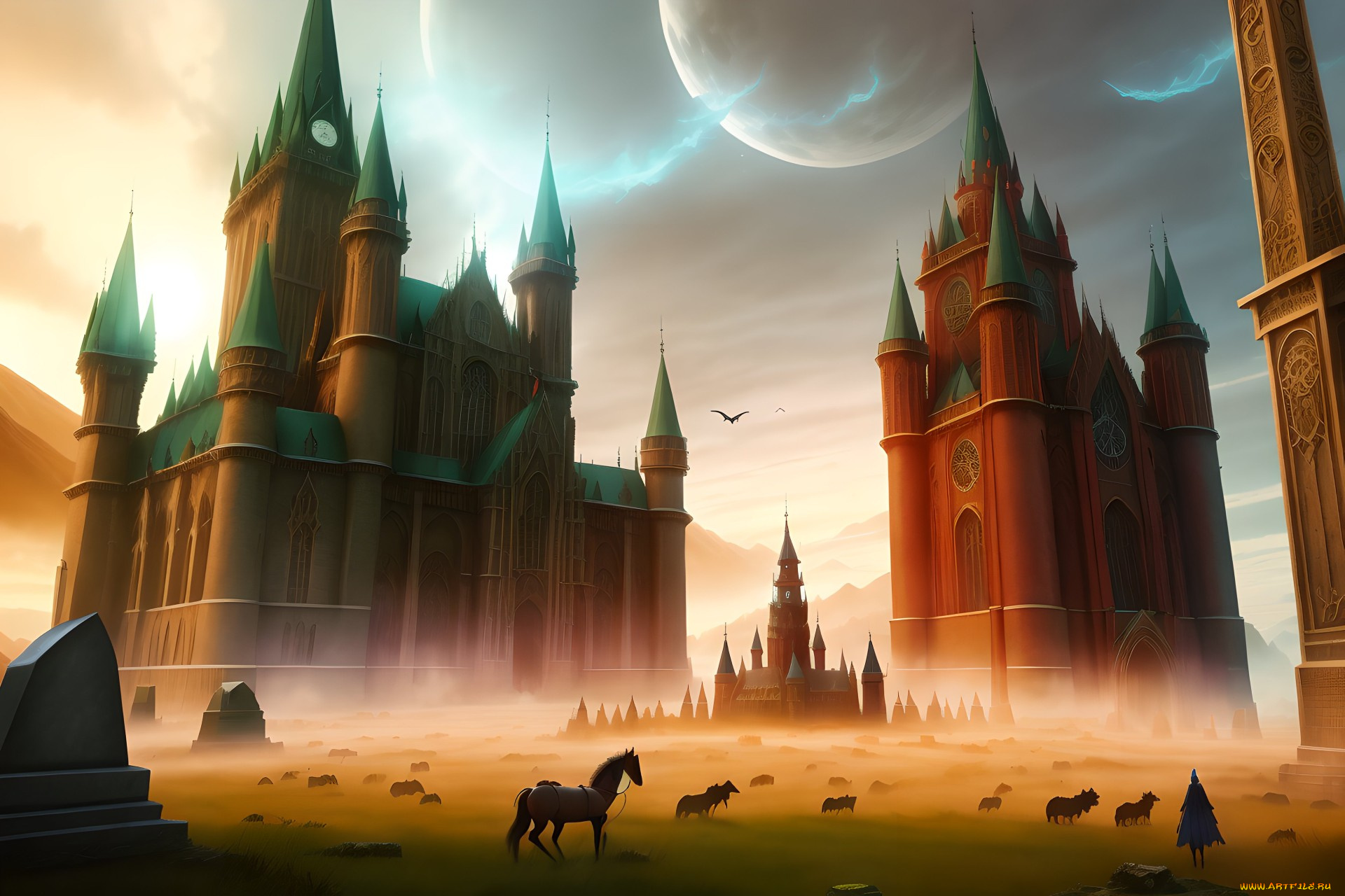 фэнтези, замки, нейросети, графика, нейроарт, ai, art, нейронные, сети, рисунки, нейро, искусство
