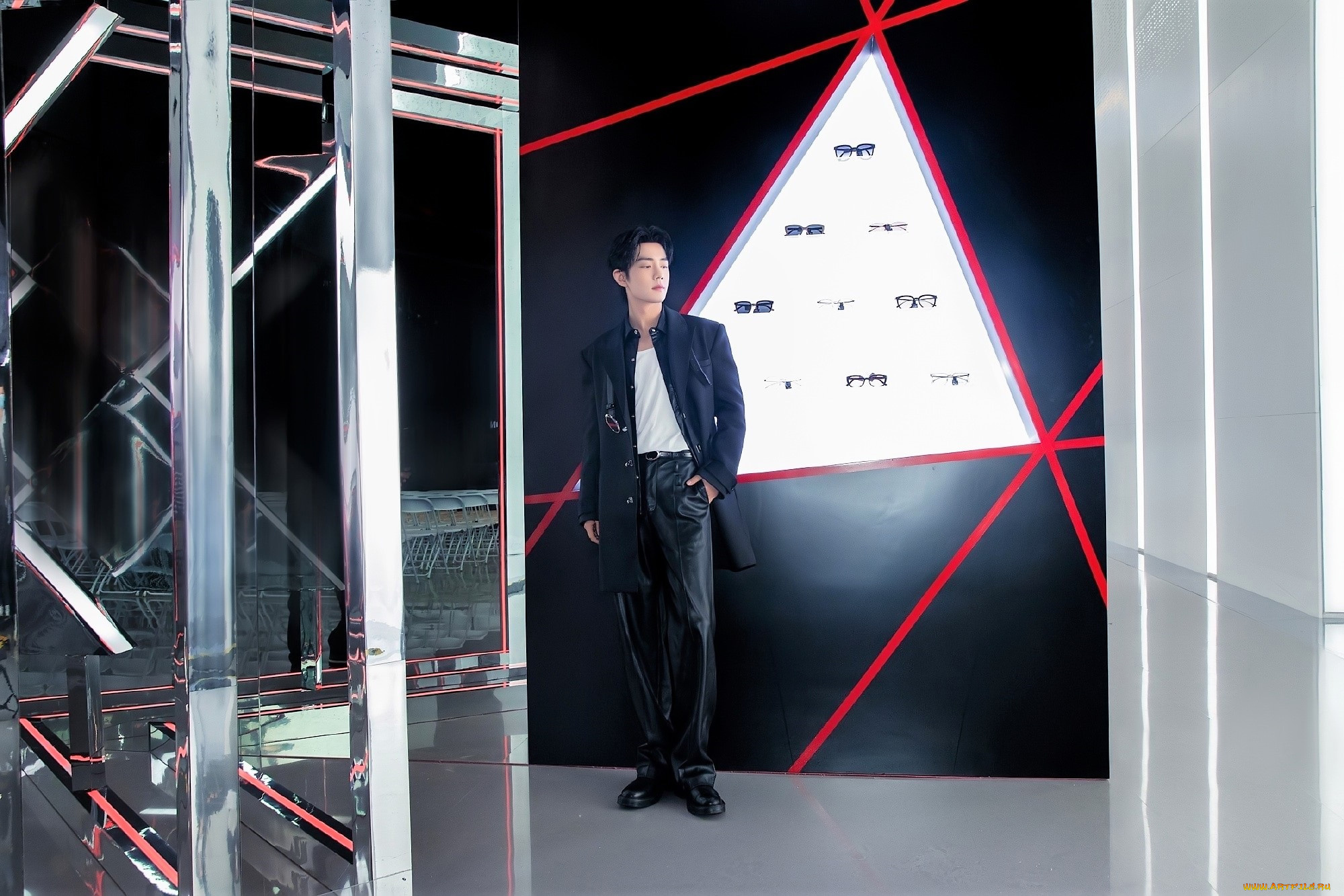 мужчины, xiao, zhan, актер, пальто, очки