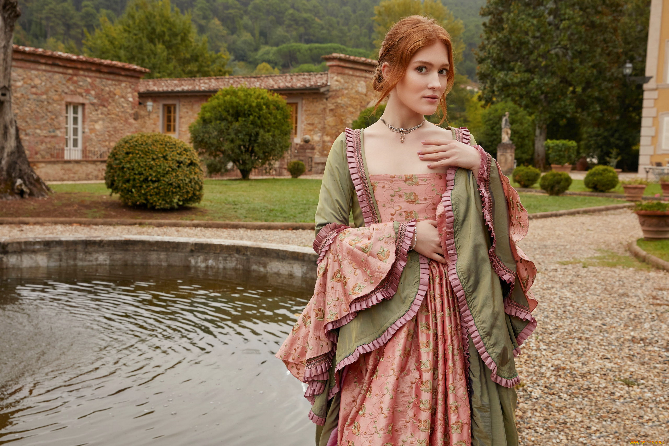 девушки, jia, lissa, , юлия, чиркова, пруд, старинное, платье