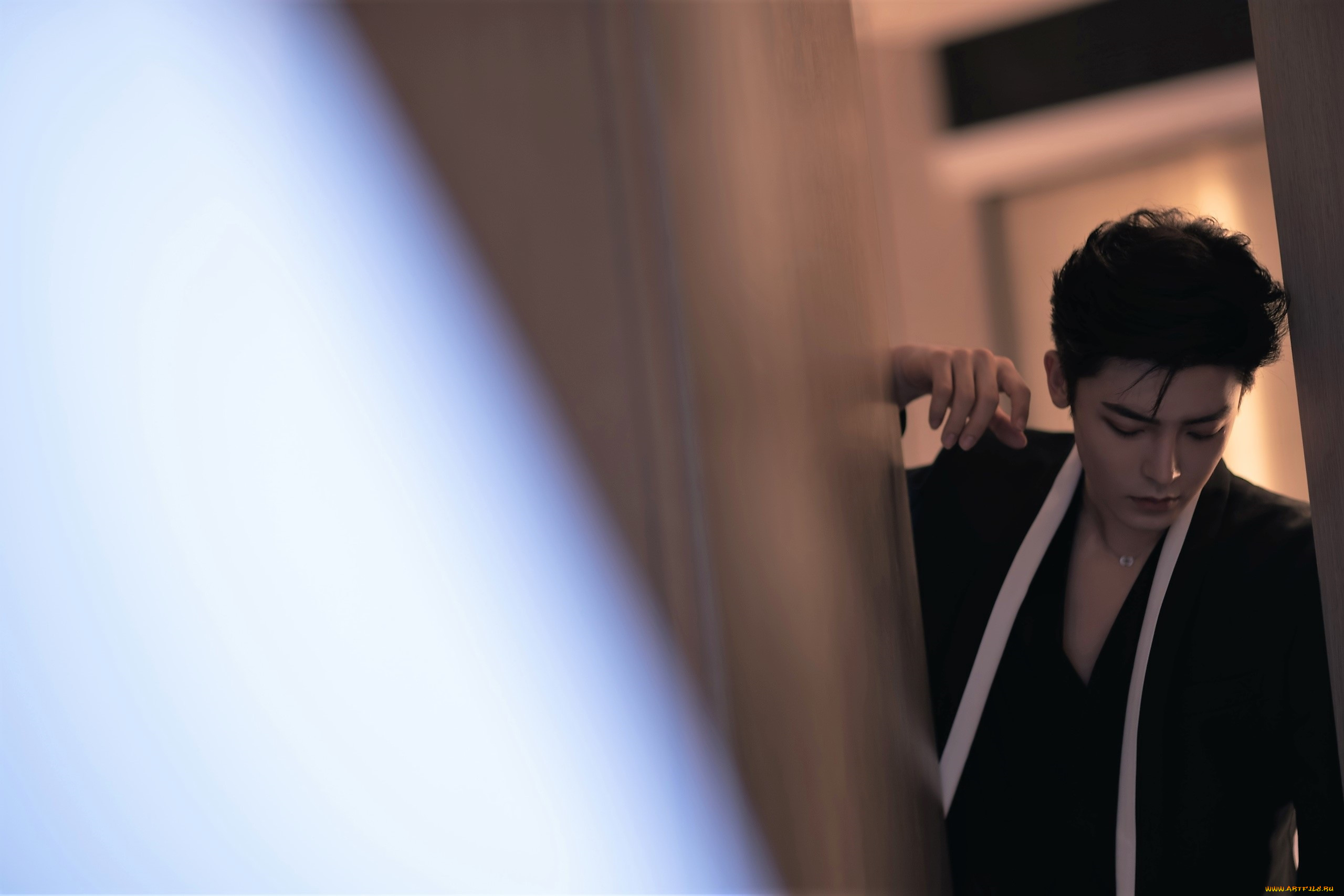 мужчины, hou, ming, hao, актер, зеркало