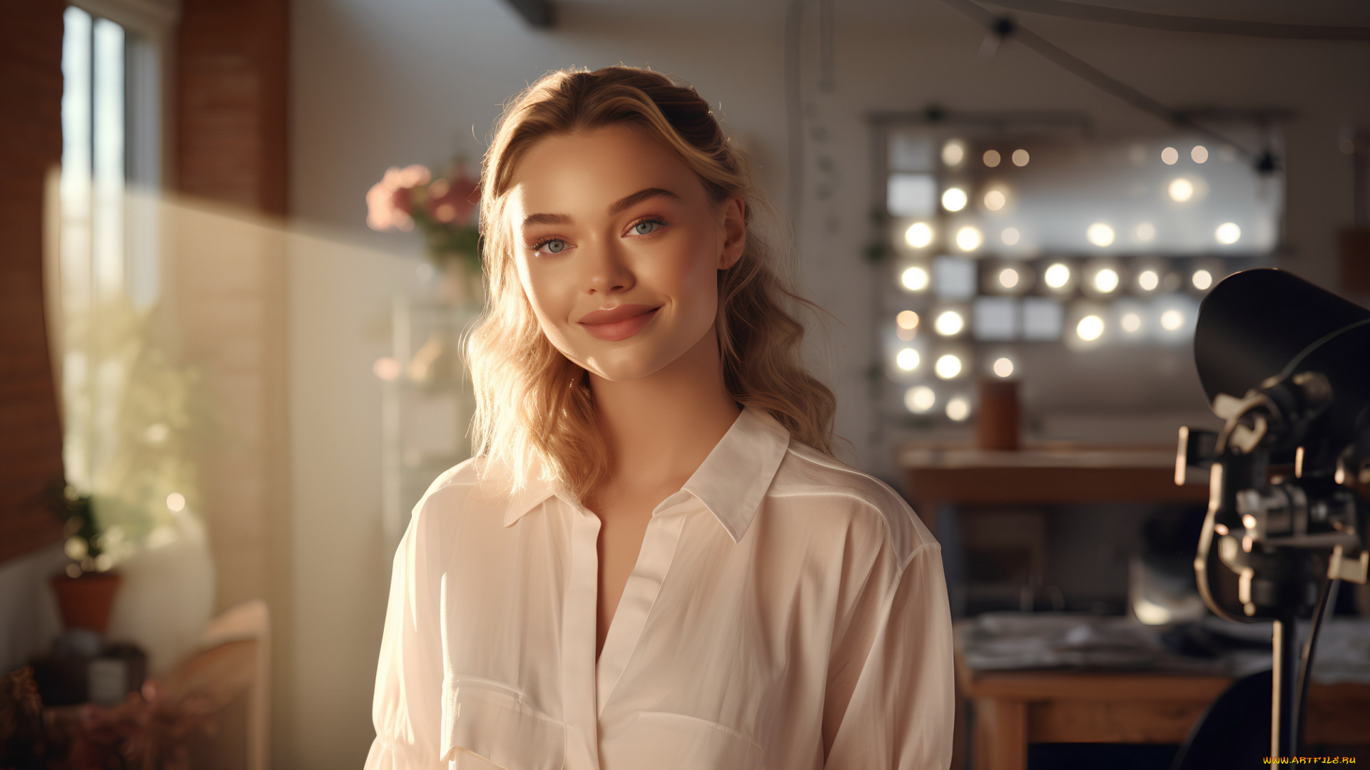 3д, графика, люди, , people, блондинка, девушка, улыбка