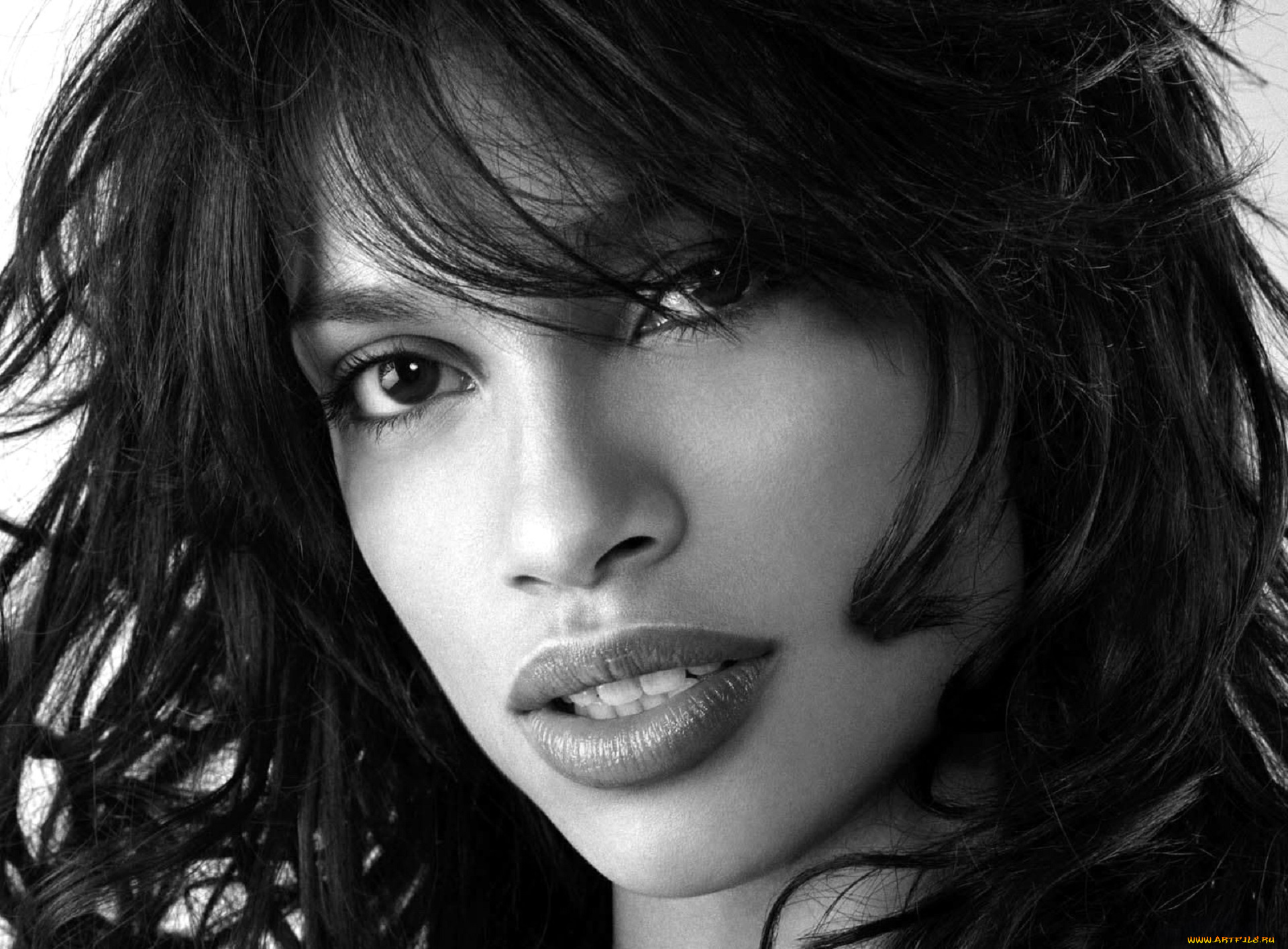 девушки, rosario, dawson, черно-белая, брюнетка, лицо