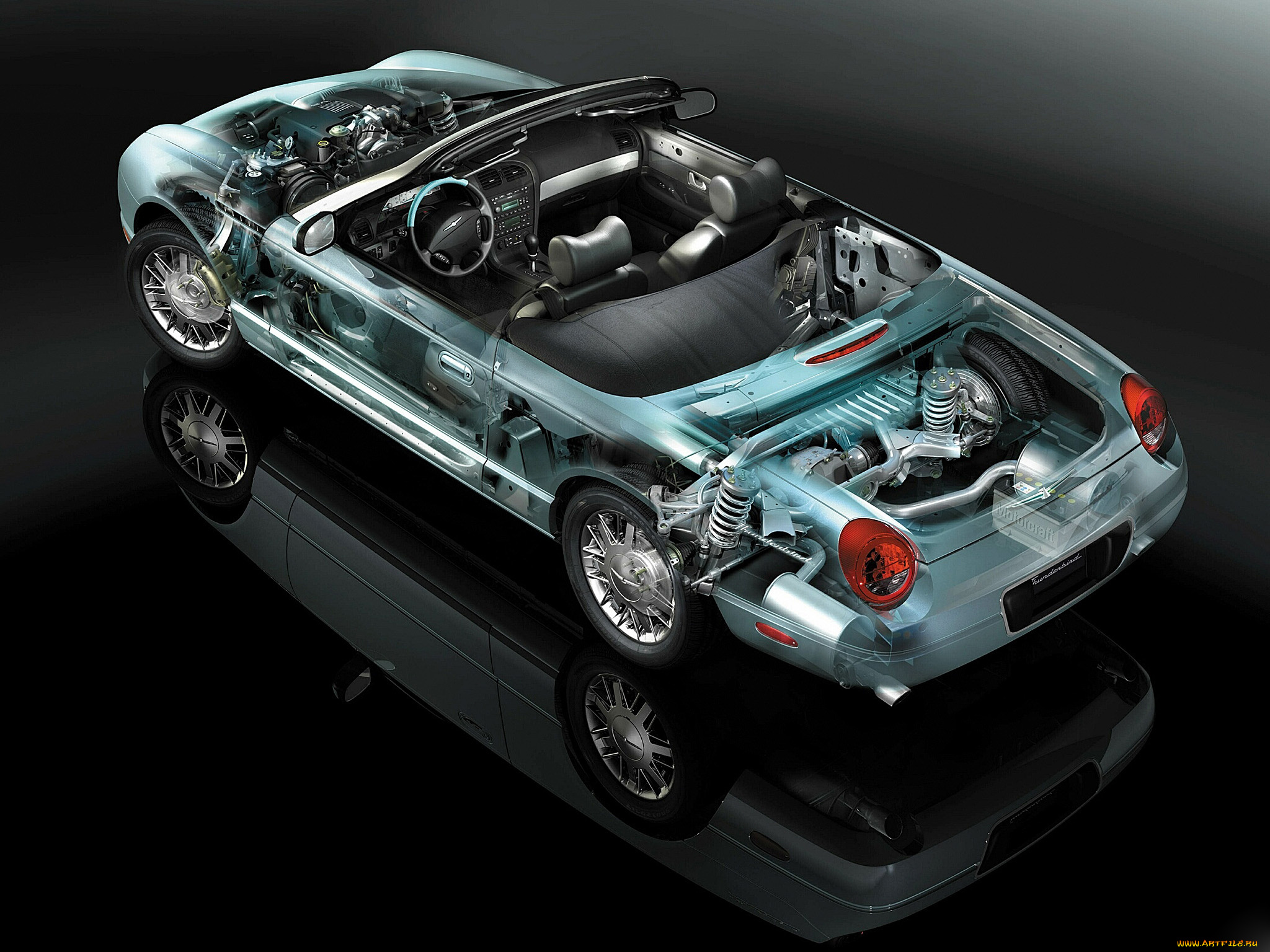 ford, thunderbird, автомобили, рентген