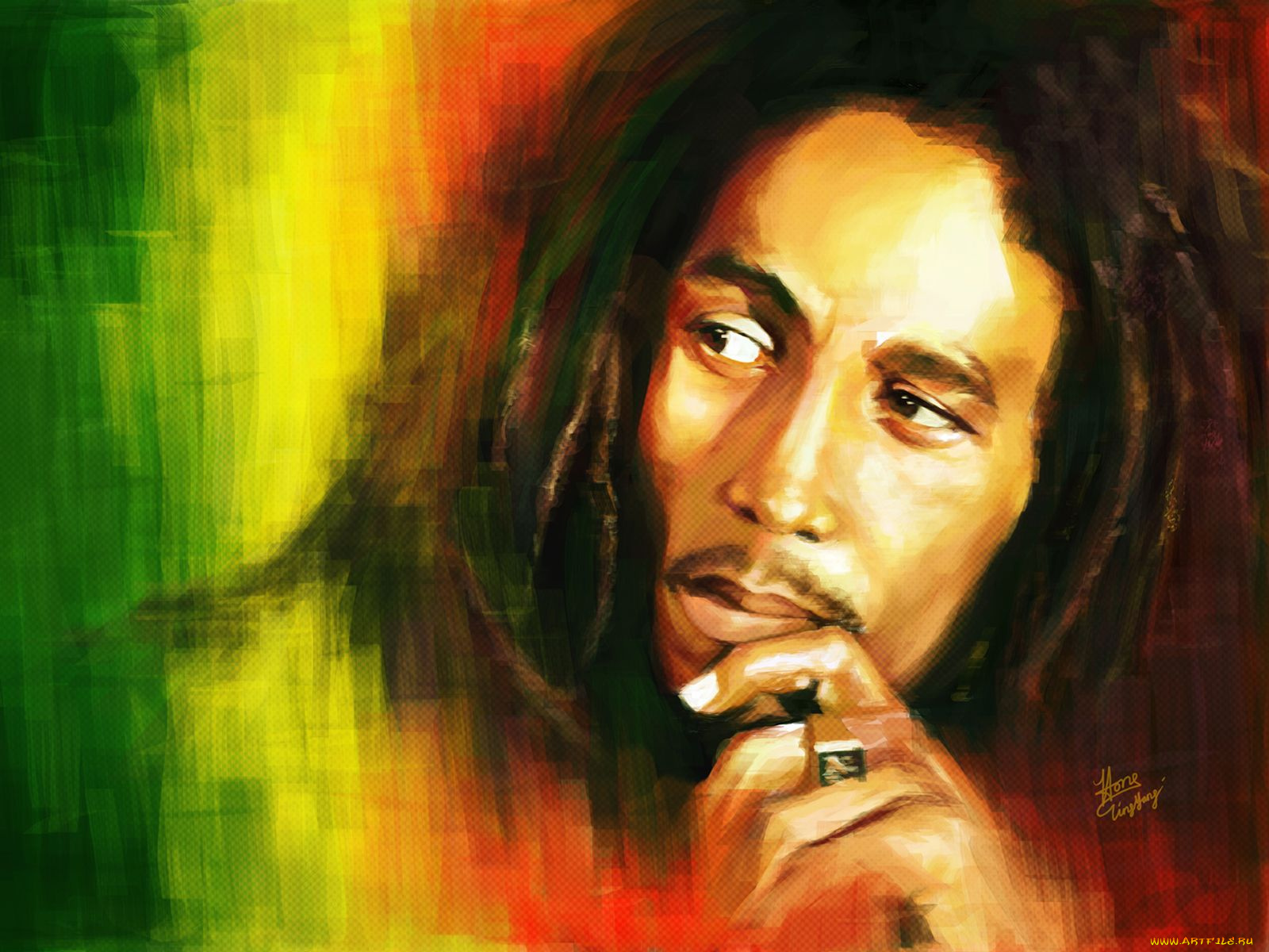 bob, marley, рисованные, люди