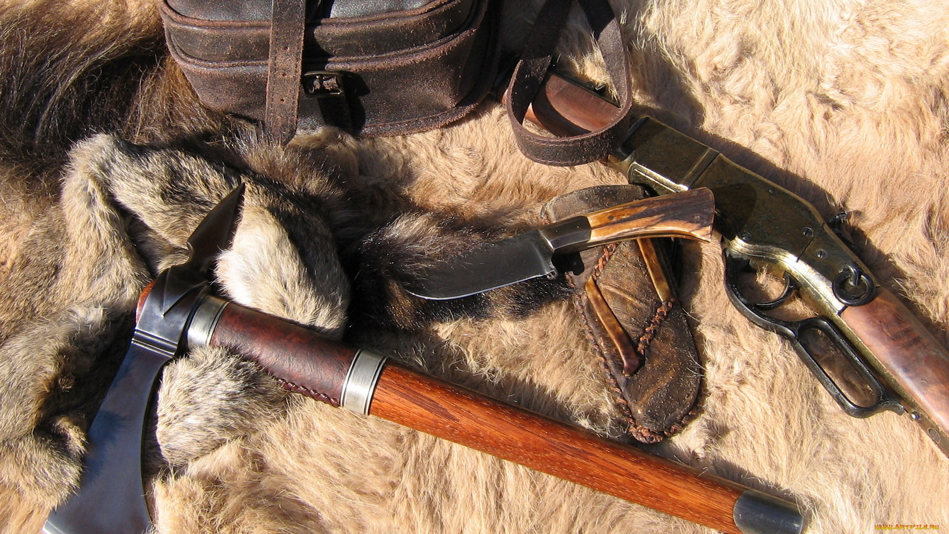 оружие, топор, винтовка, нож, томагавк, мех