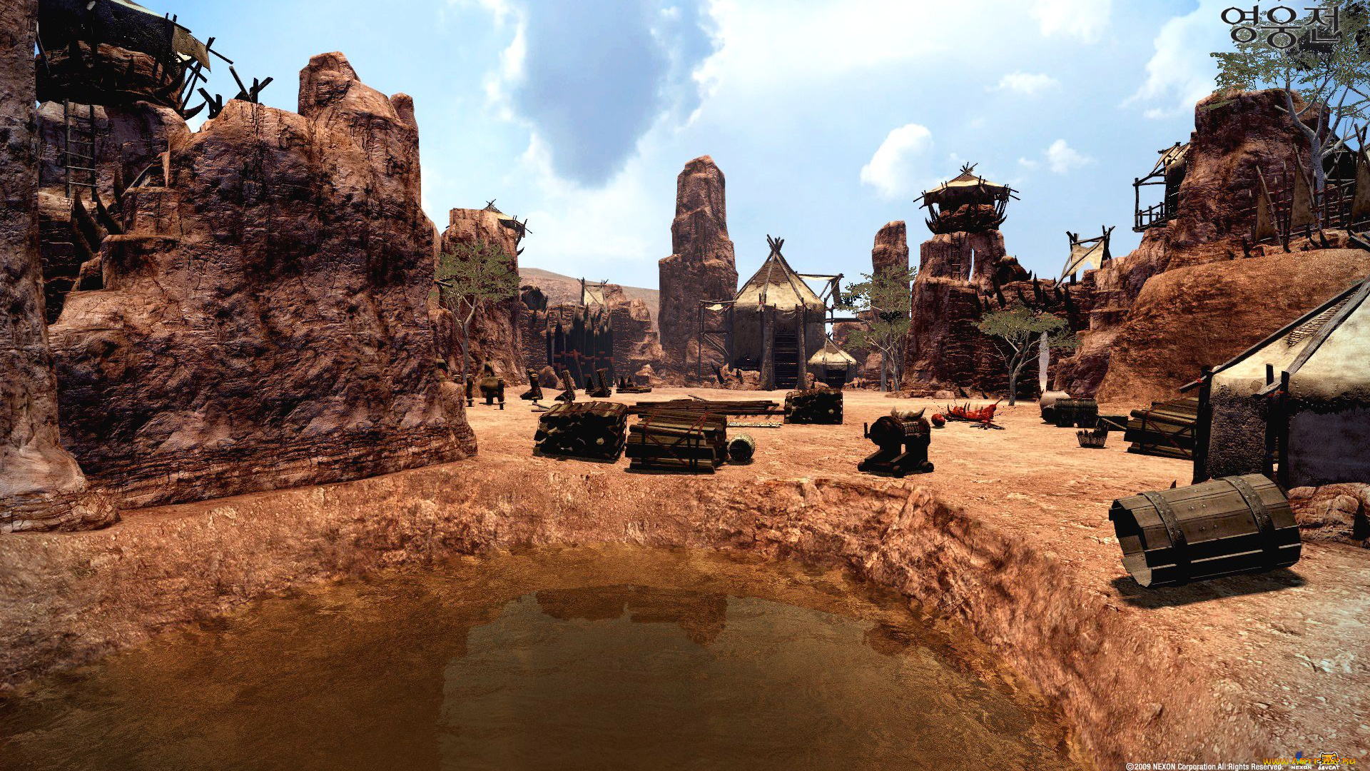 видео, игры, vindictus, бочки, ров, камни