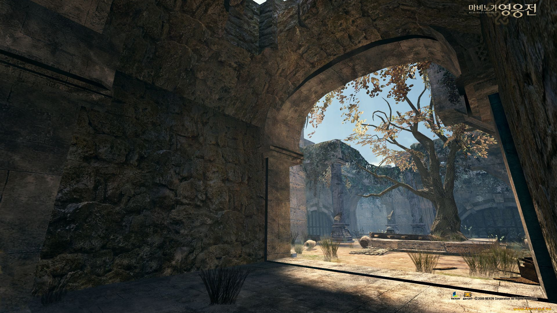 видео, игры, vindictus, дерево, руины, здание