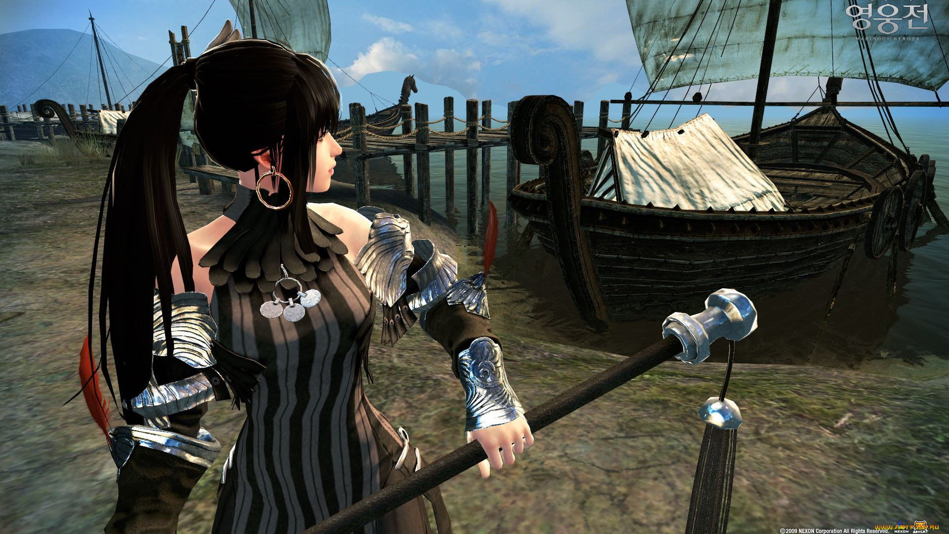 видео, игры, vindictus, корабли, девушка, море