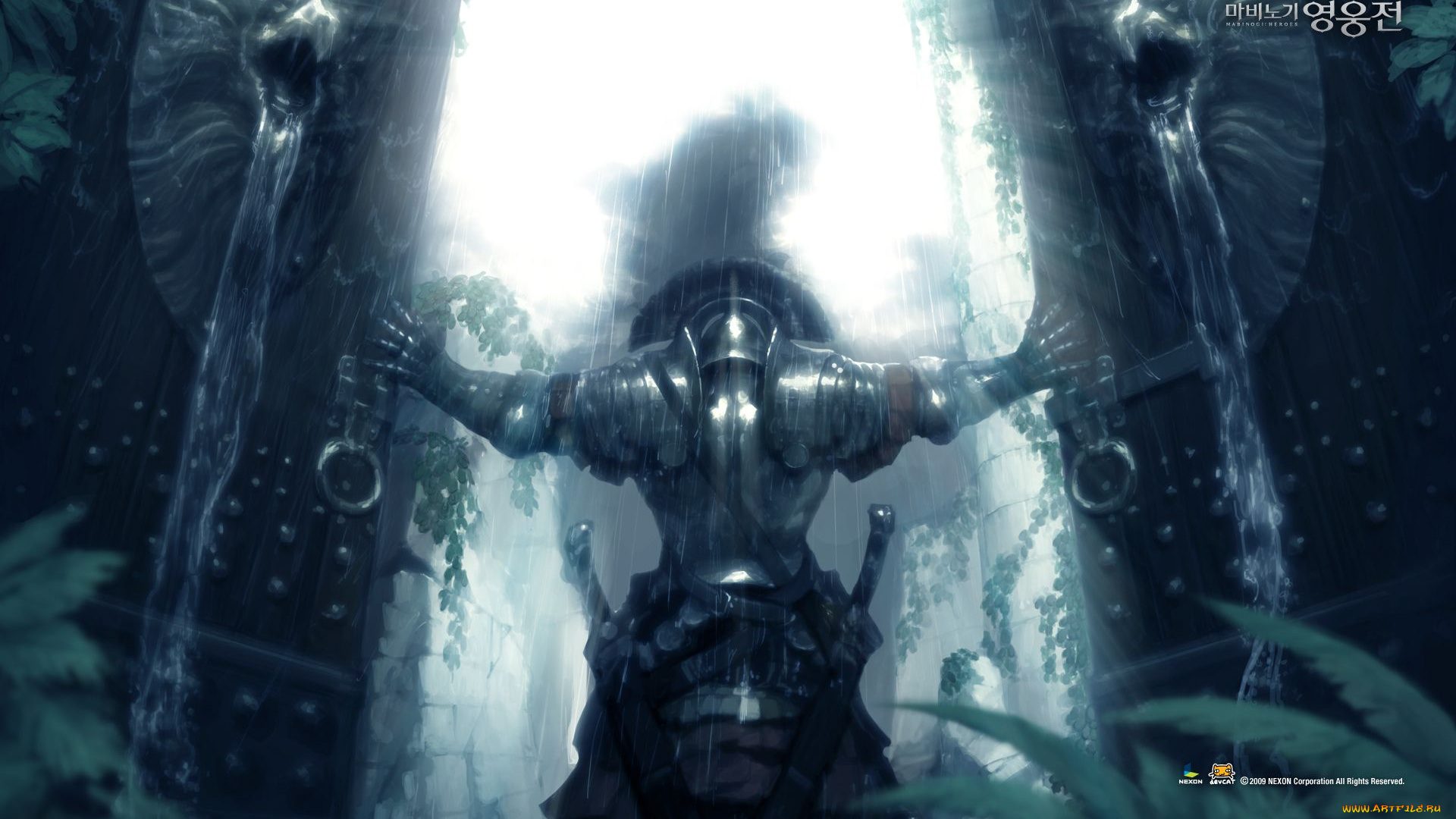 видео, игры, vindictus, меч, человек, дверь