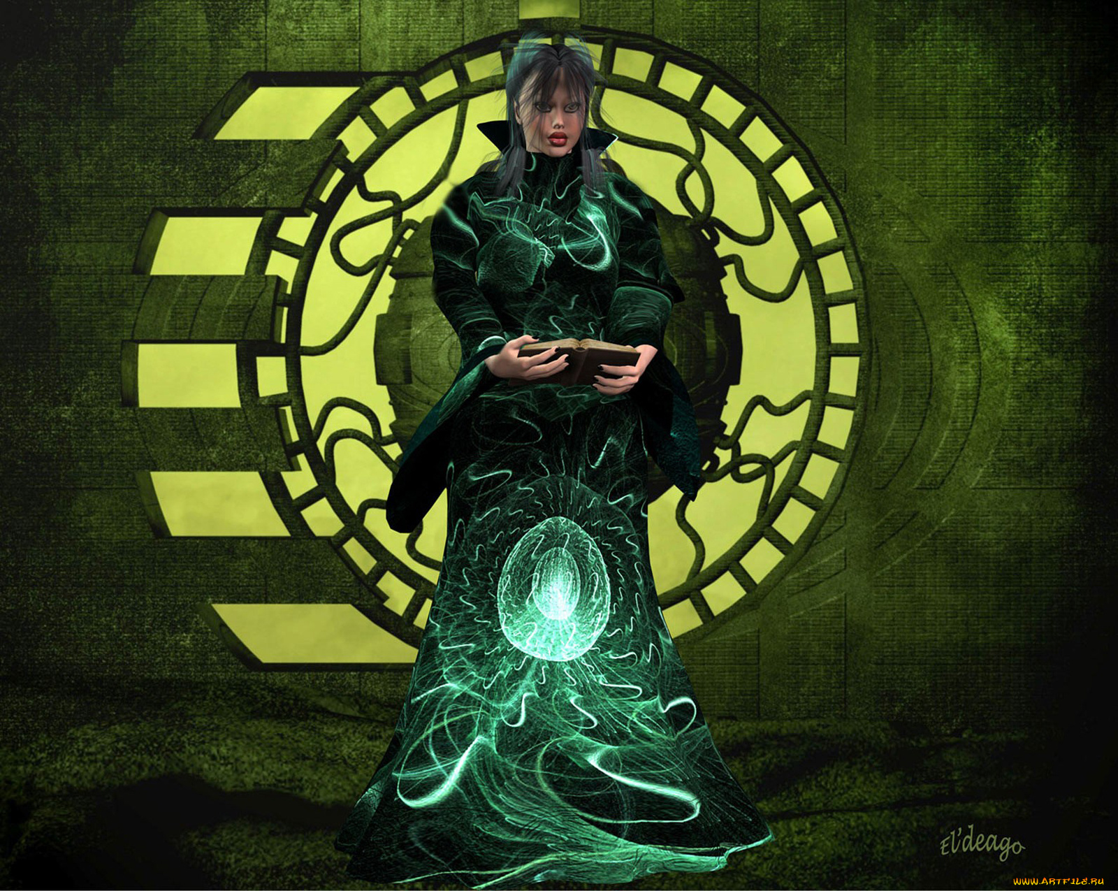 3д, графика, fantasy, фантазия, девушка, магия, книга