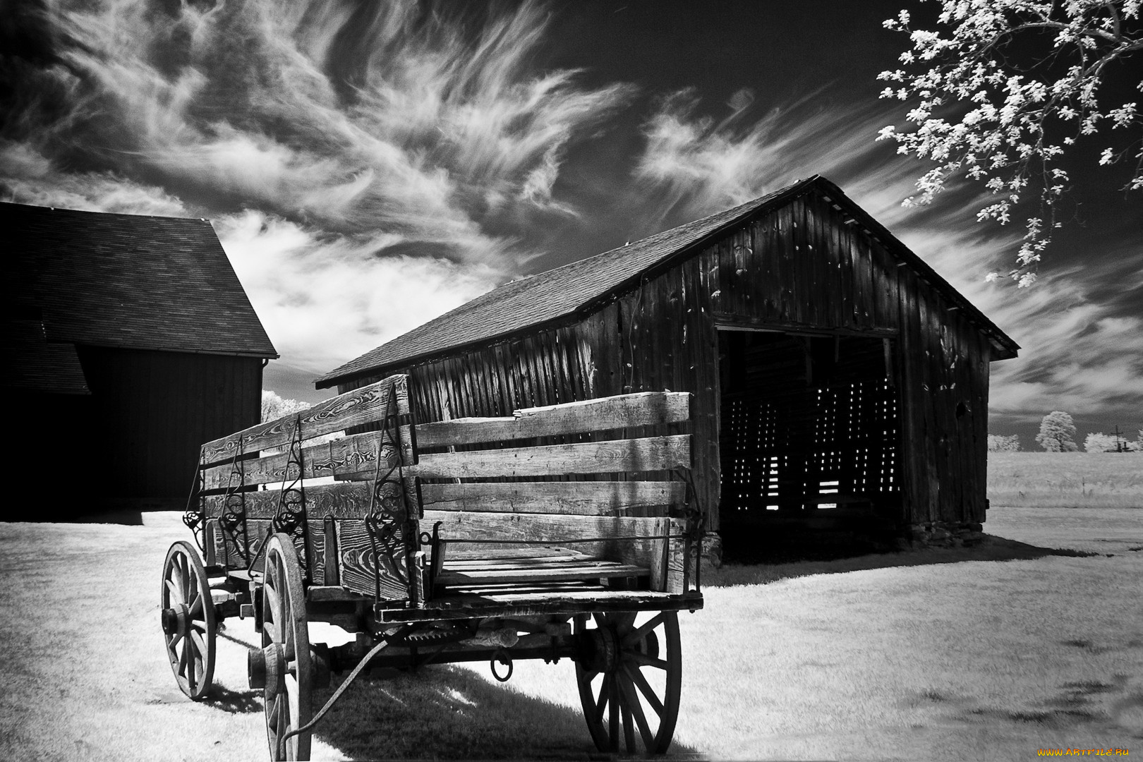 разное, транспортные, средства, магистрали, облака, повозка, дом