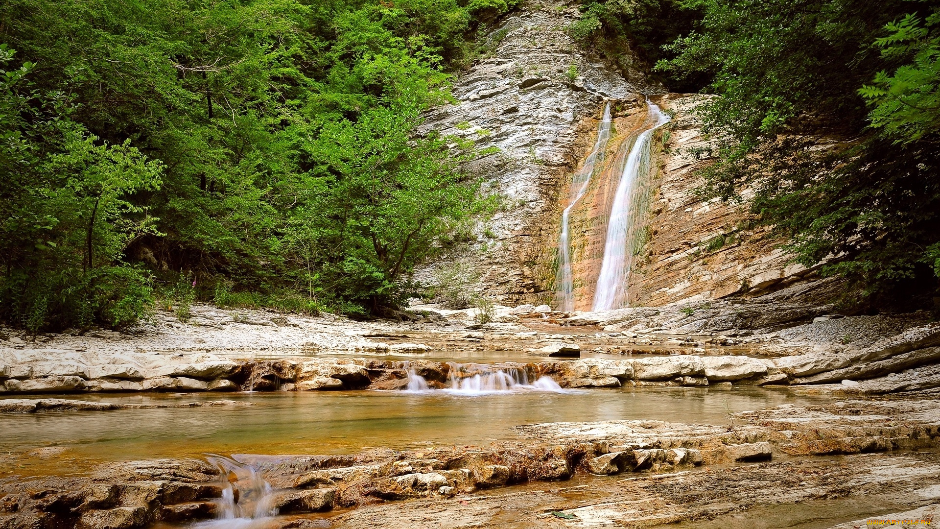 природа, водопады, водопад, скалы, река