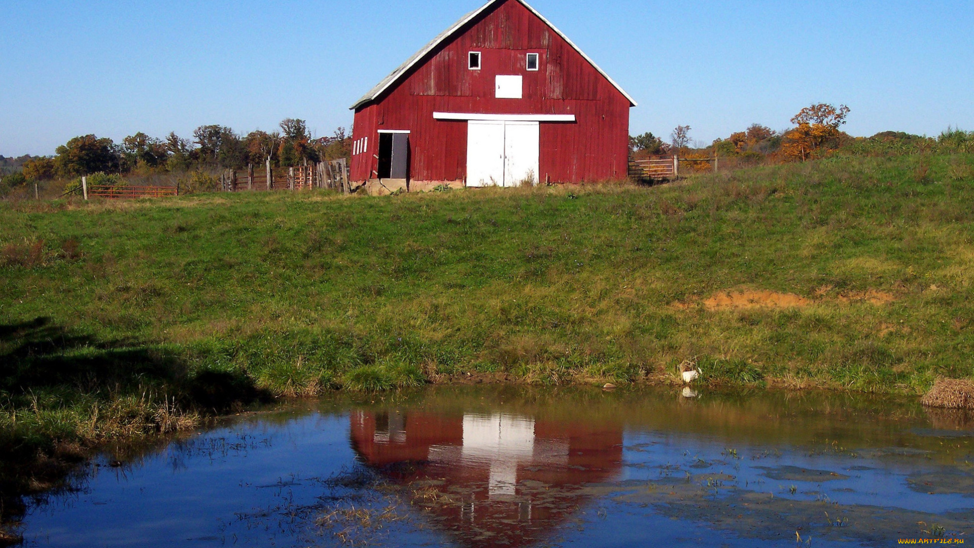разное, сооружения, постройки, трава, дом, озеро