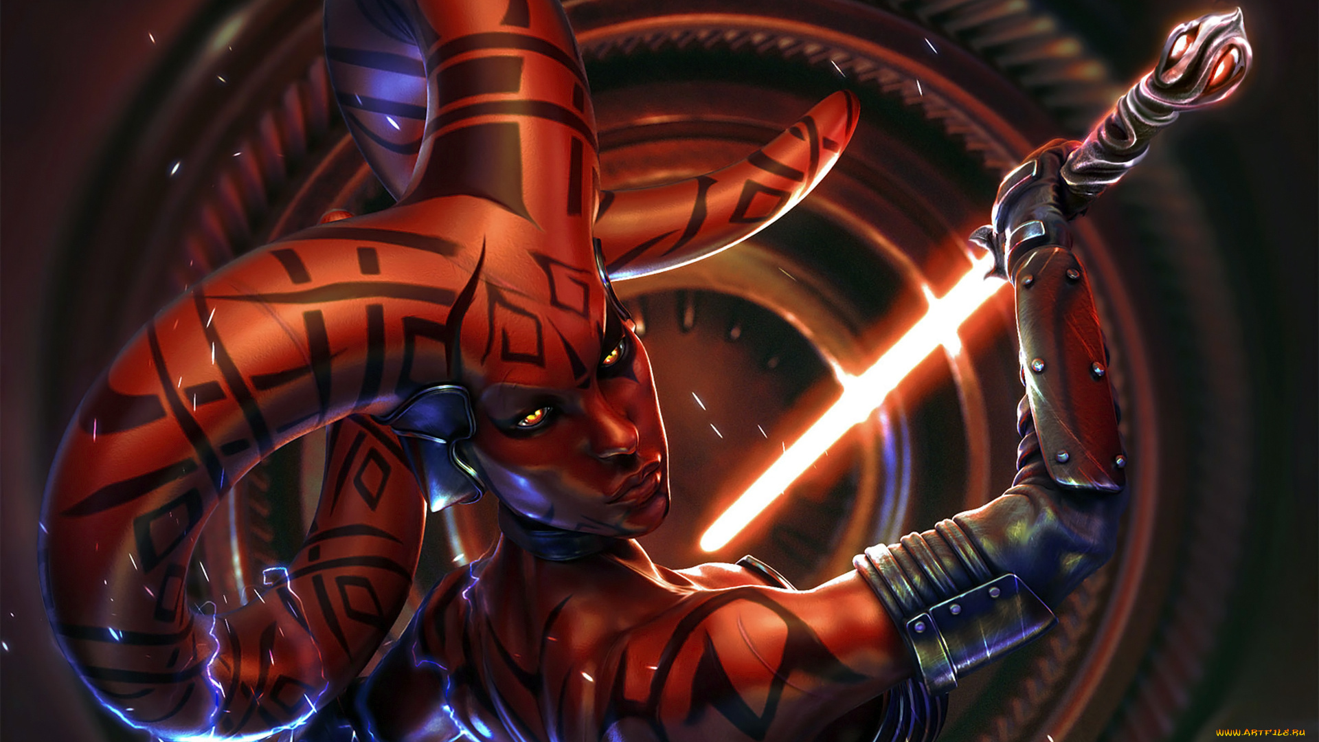 фэнтези, демоны, меч, рога