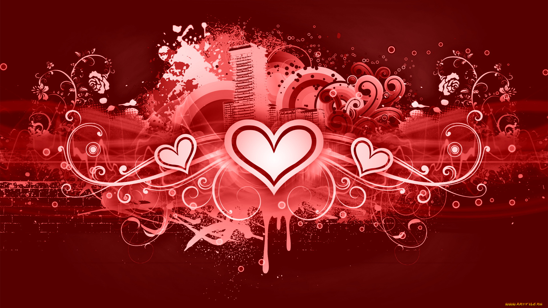 векторная, графика, сердечки