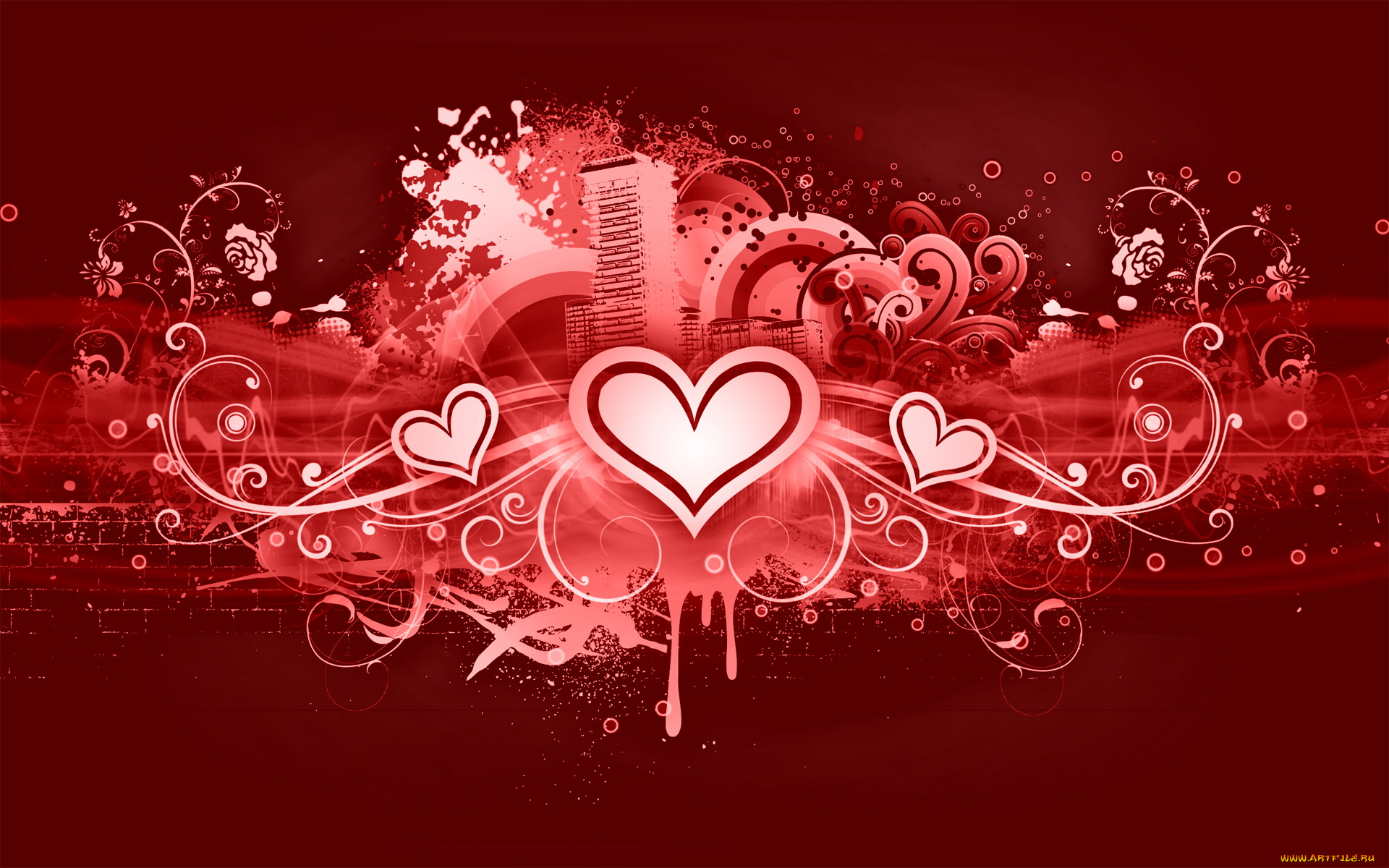 векторная, графика, сердечки