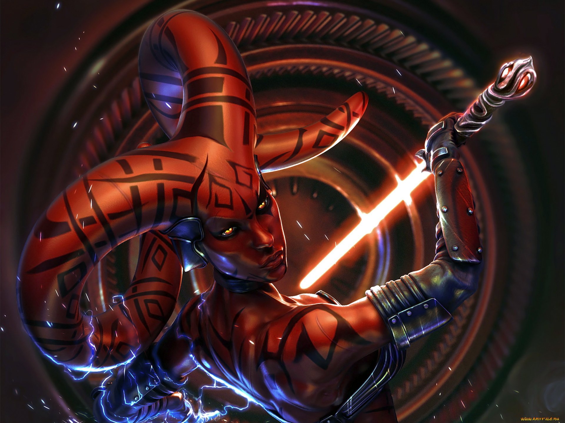 фэнтези, демоны, меч, рога