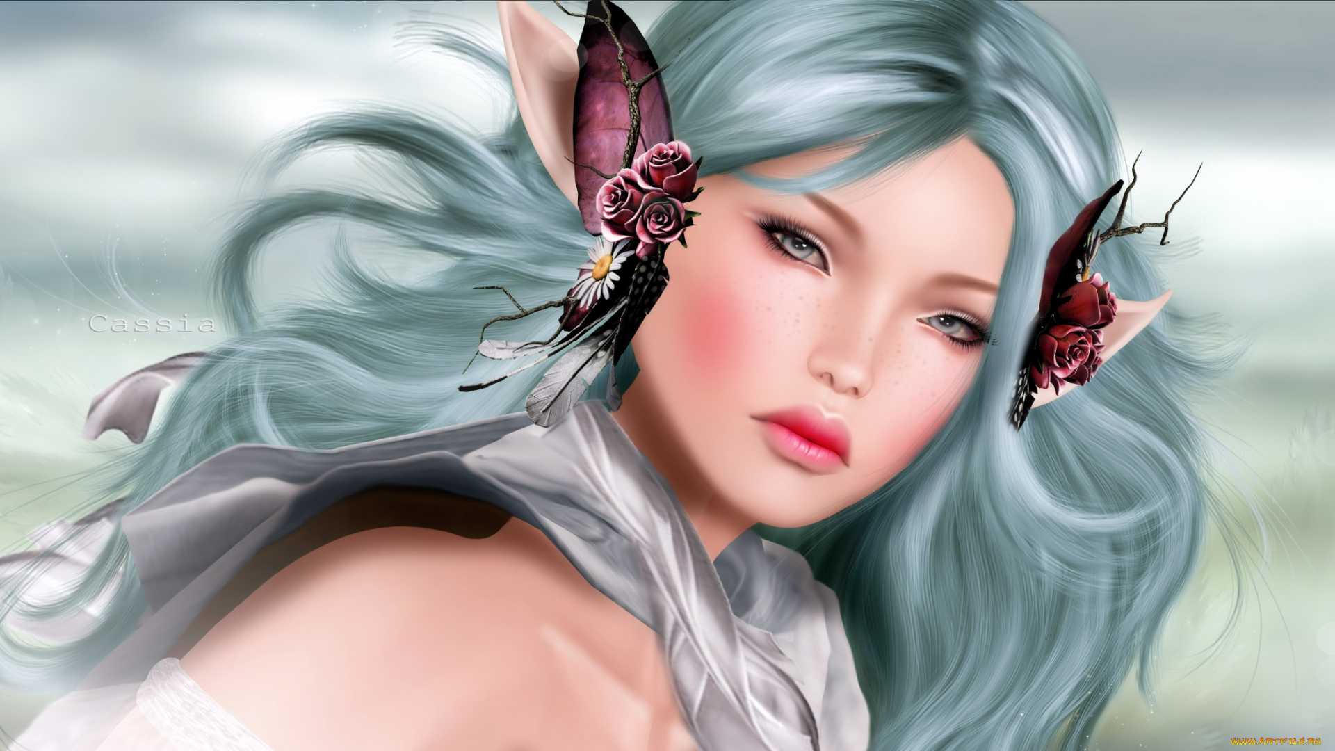 3д, графика, эльфы, , elves, уши