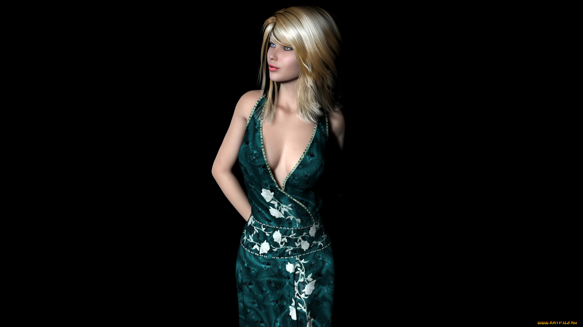 3д, графика, люди, , people, блондинка, взгляд, девушка